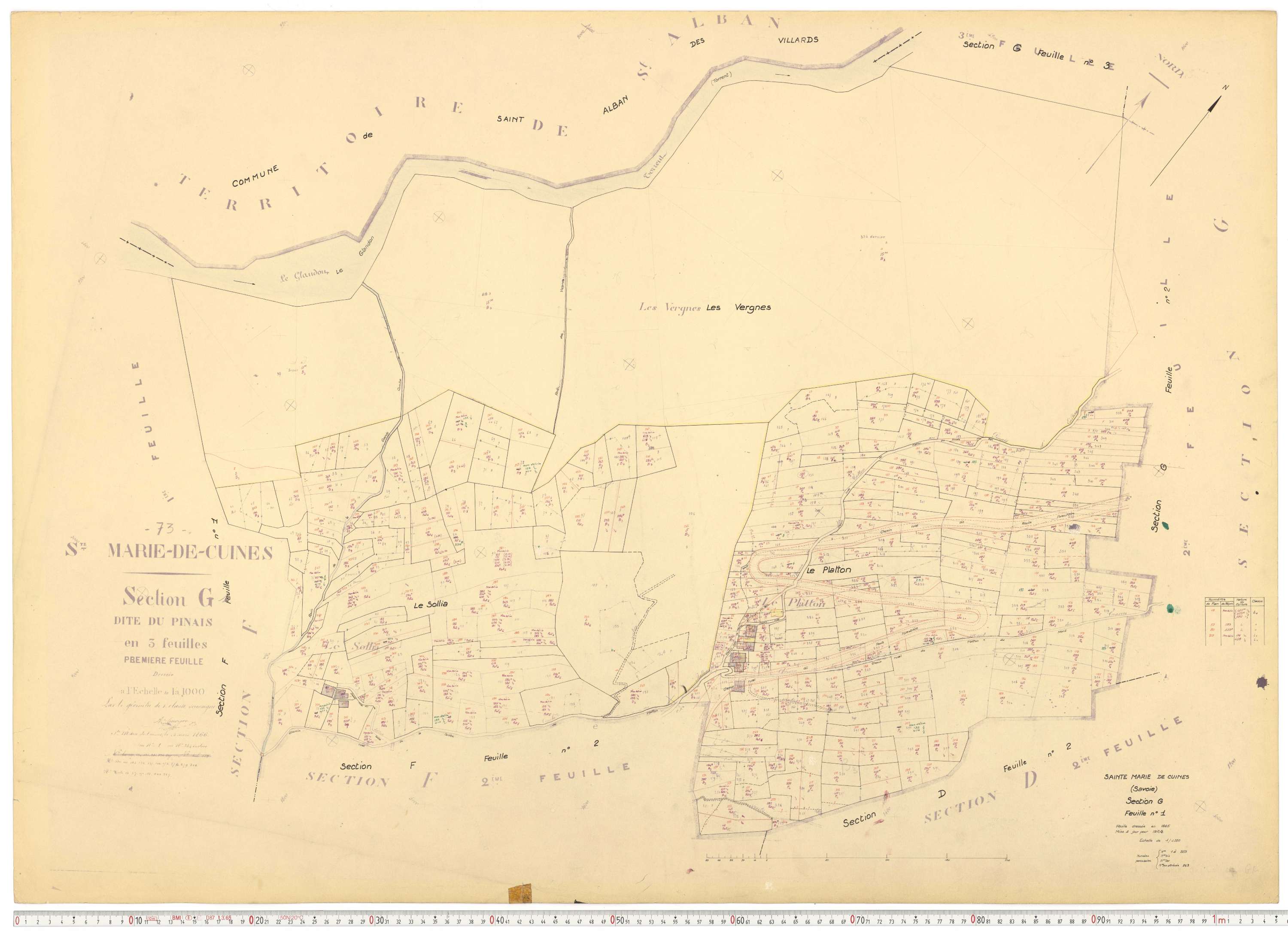 Sainte-Marie-de-Cuines - Plans cadastraux du cadastre rénové.