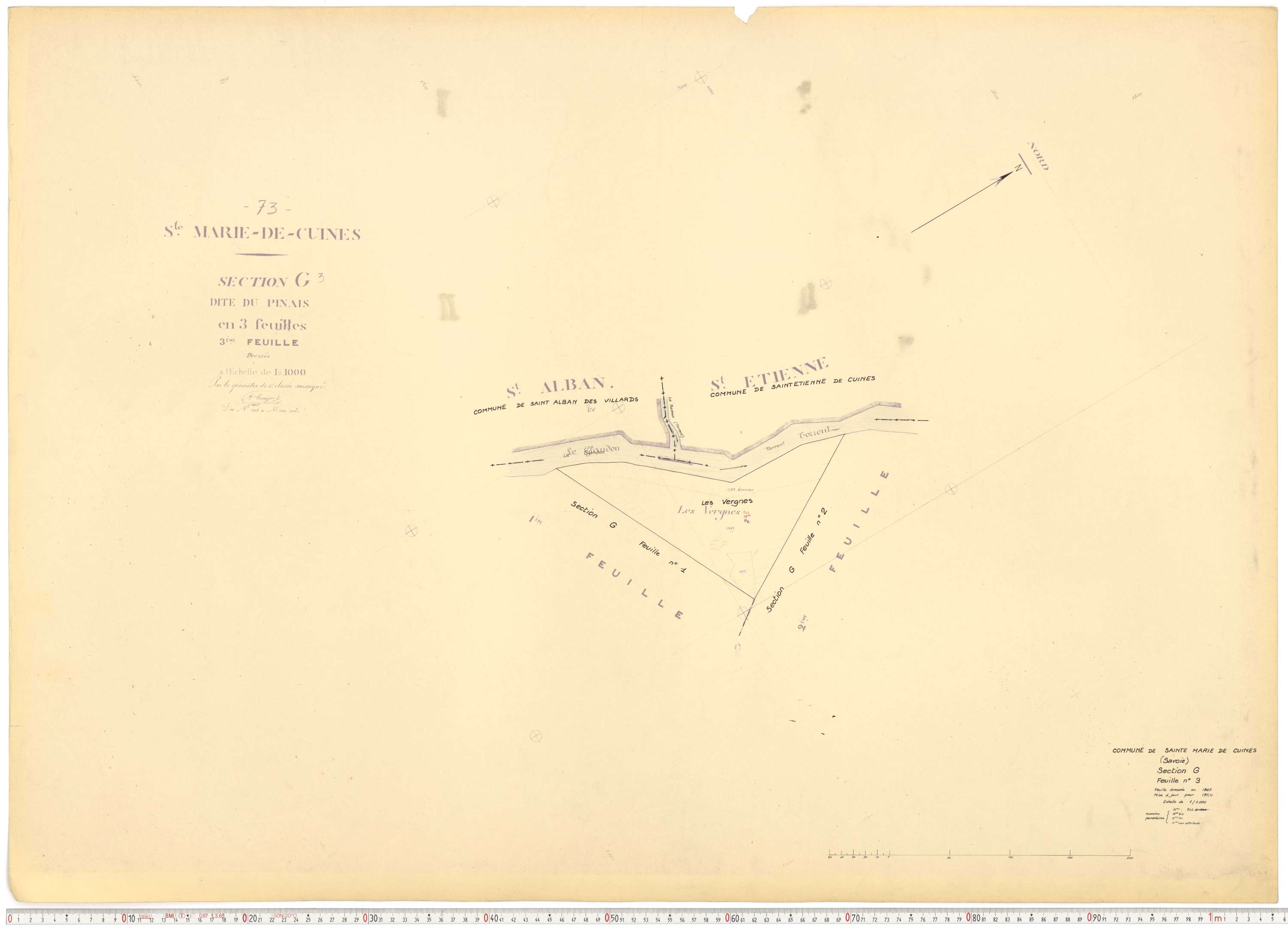 Sainte-Marie-de-Cuines - Plans cadastraux du cadastre rénové.