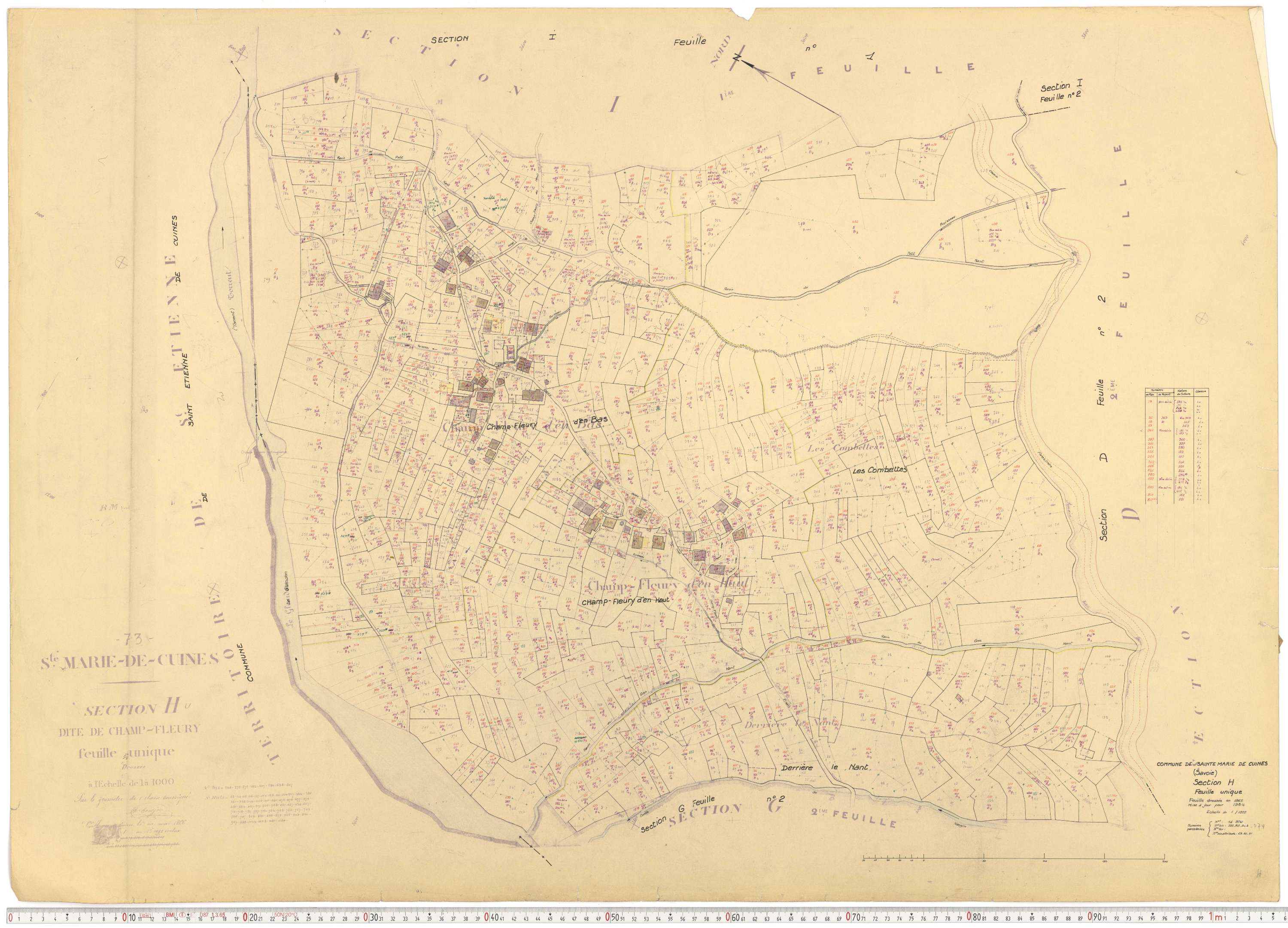 Sainte-Marie-de-Cuines - Plans cadastraux du cadastre rénové.