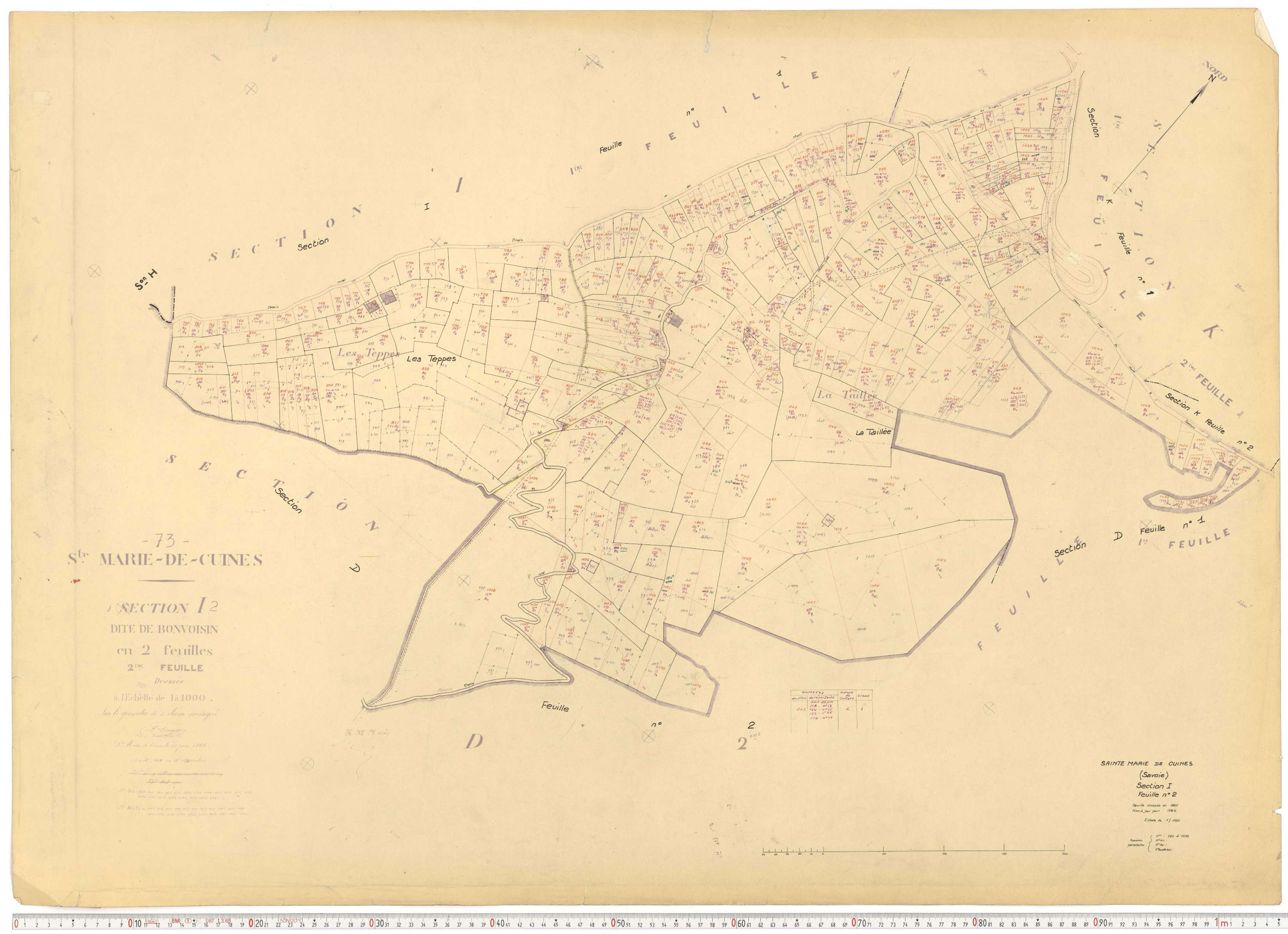 Sainte-Marie-de-Cuines - Plans cadastraux du cadastre rénové.