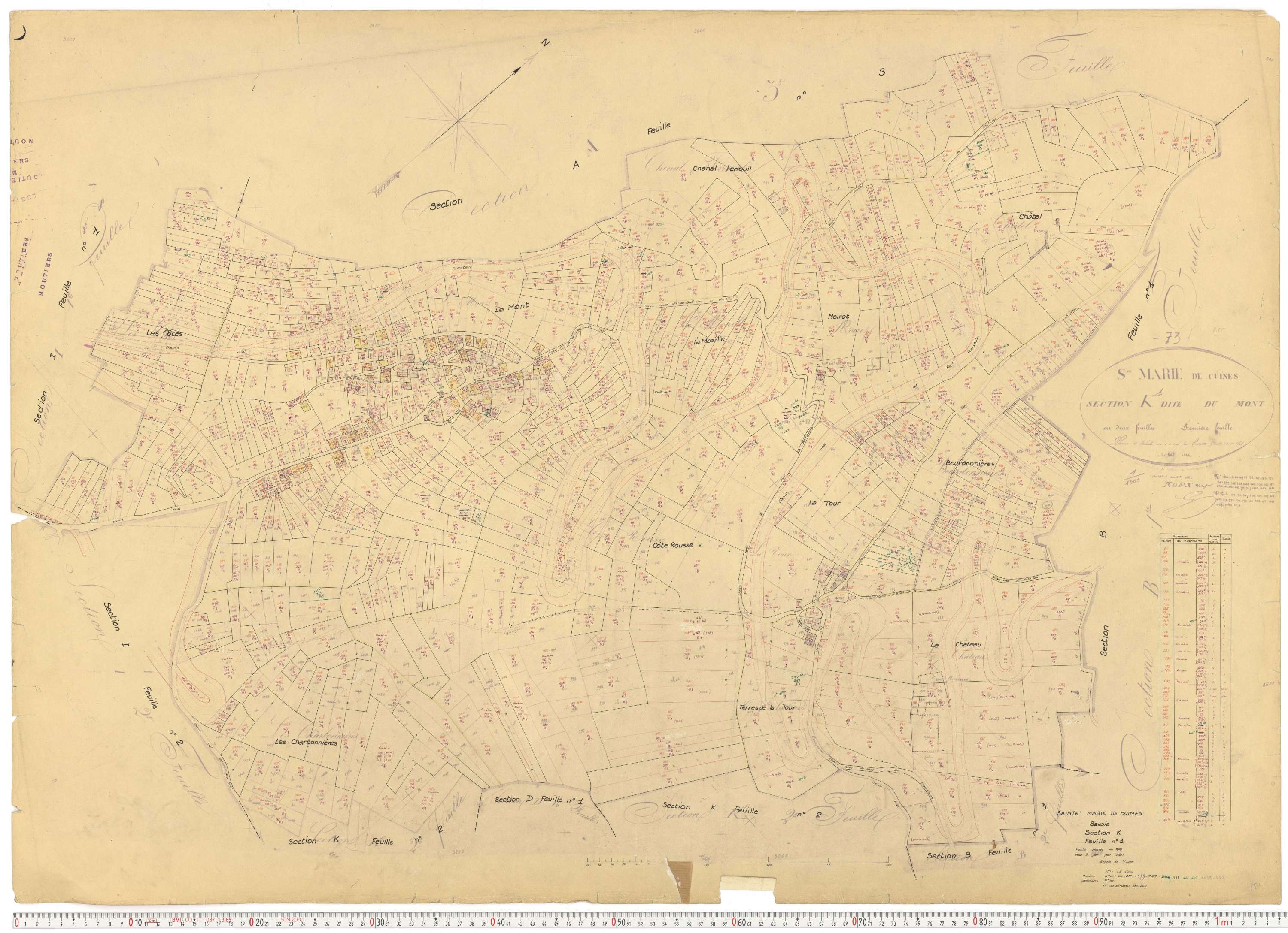 Sainte-Marie-de-Cuines - Plans cadastraux du cadastre rénové.