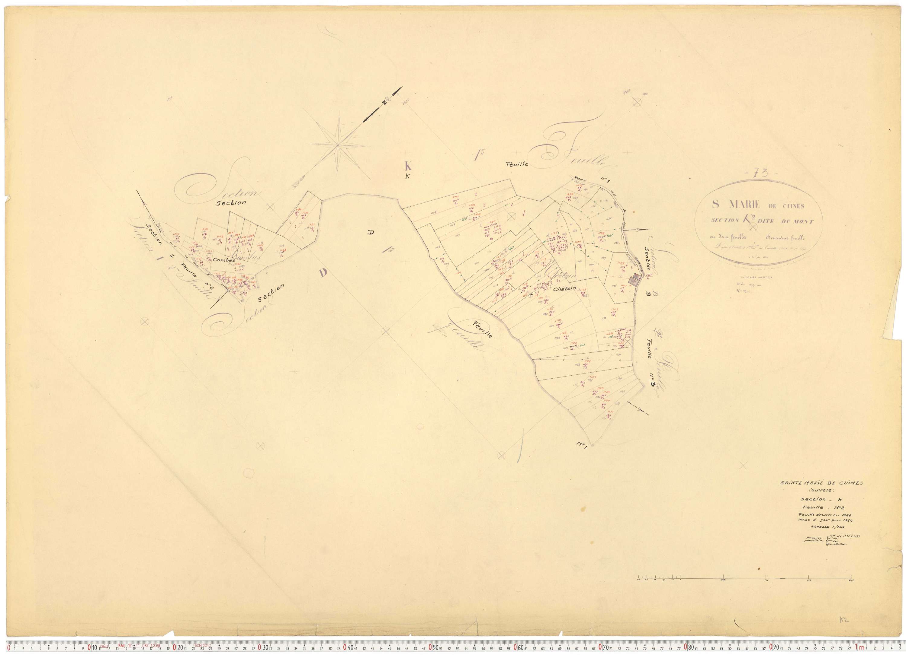 Sainte-Marie-de-Cuines - Plans cadastraux du cadastre rénové.