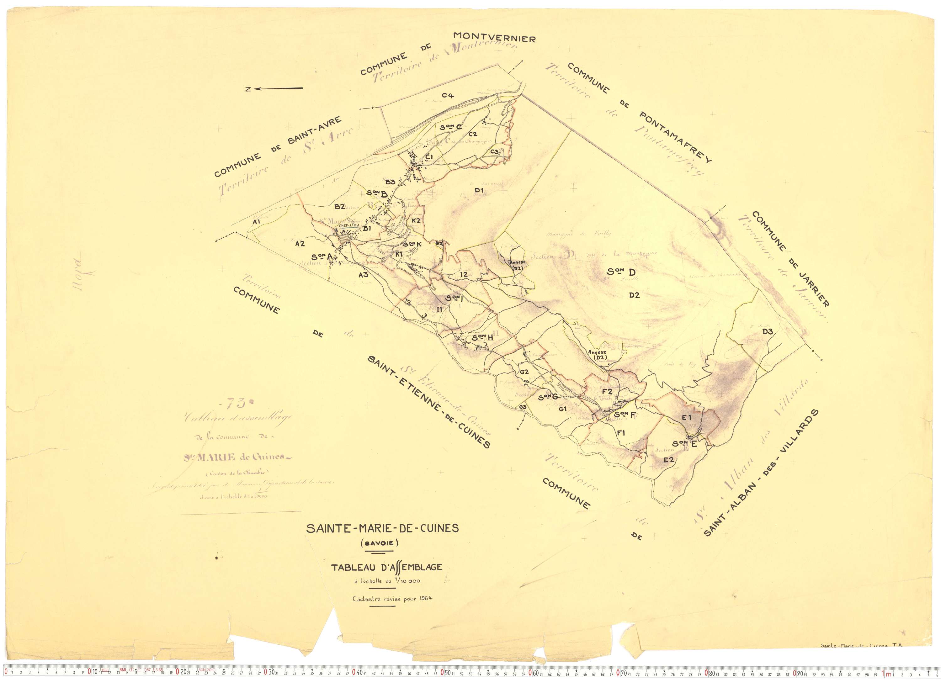 Sainte-Marie-de-Cuines - Plans cadastraux du cadastre rénové.
