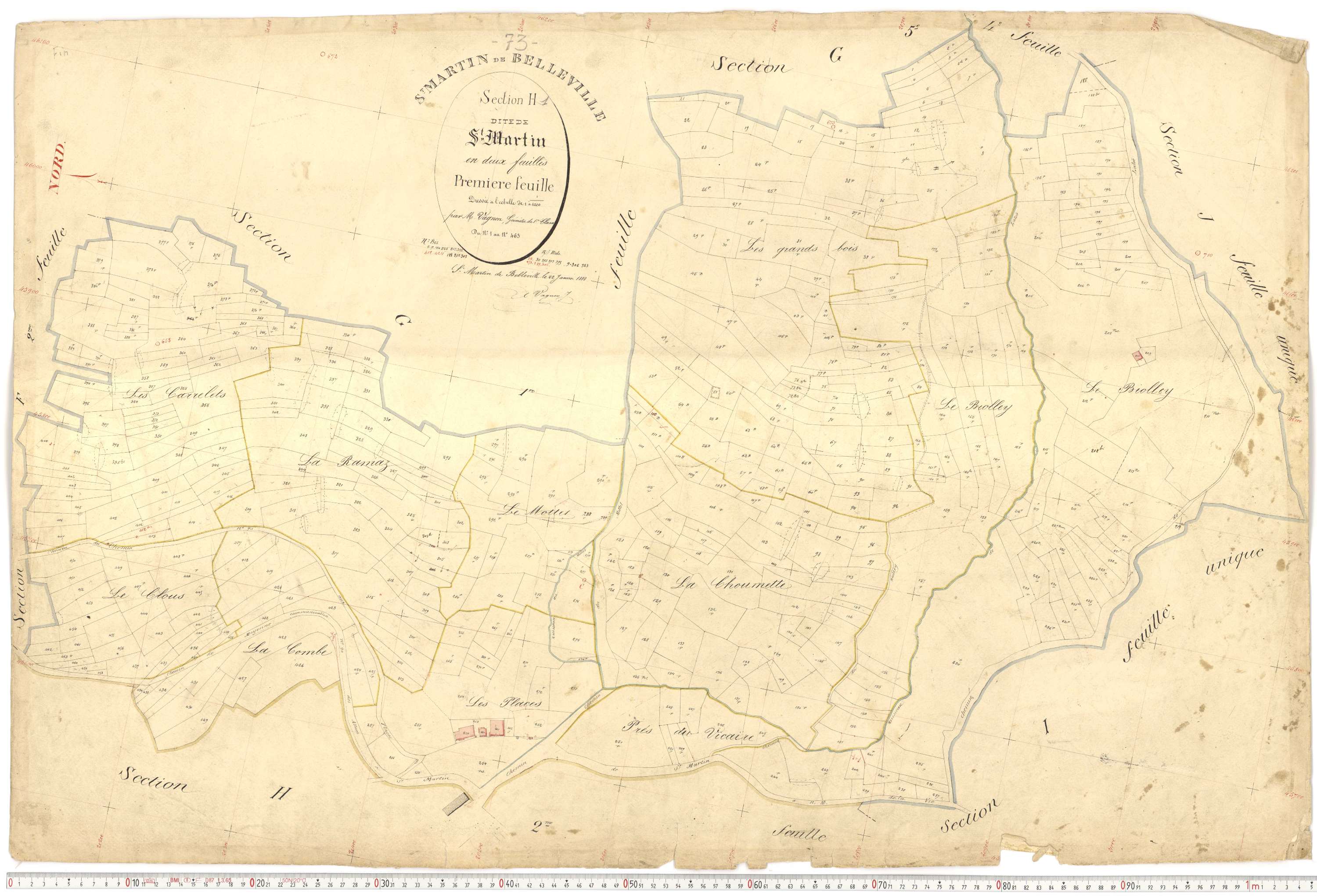 Saint-Martin-de-Belleville - Plans cadastraux du premier cadastre français.