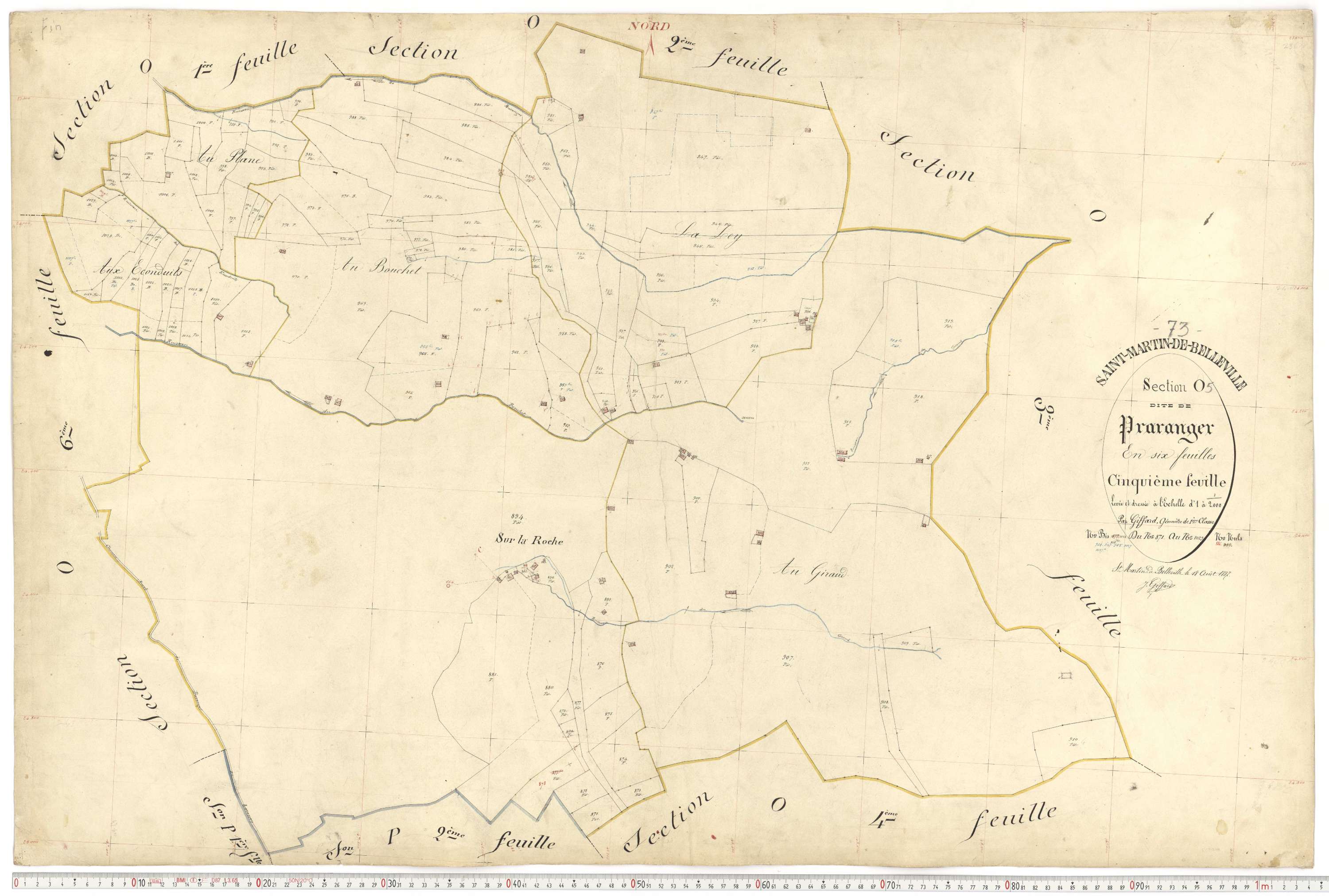 Saint-Martin-de-Belleville - Plans cadastraux du premier cadastre français.