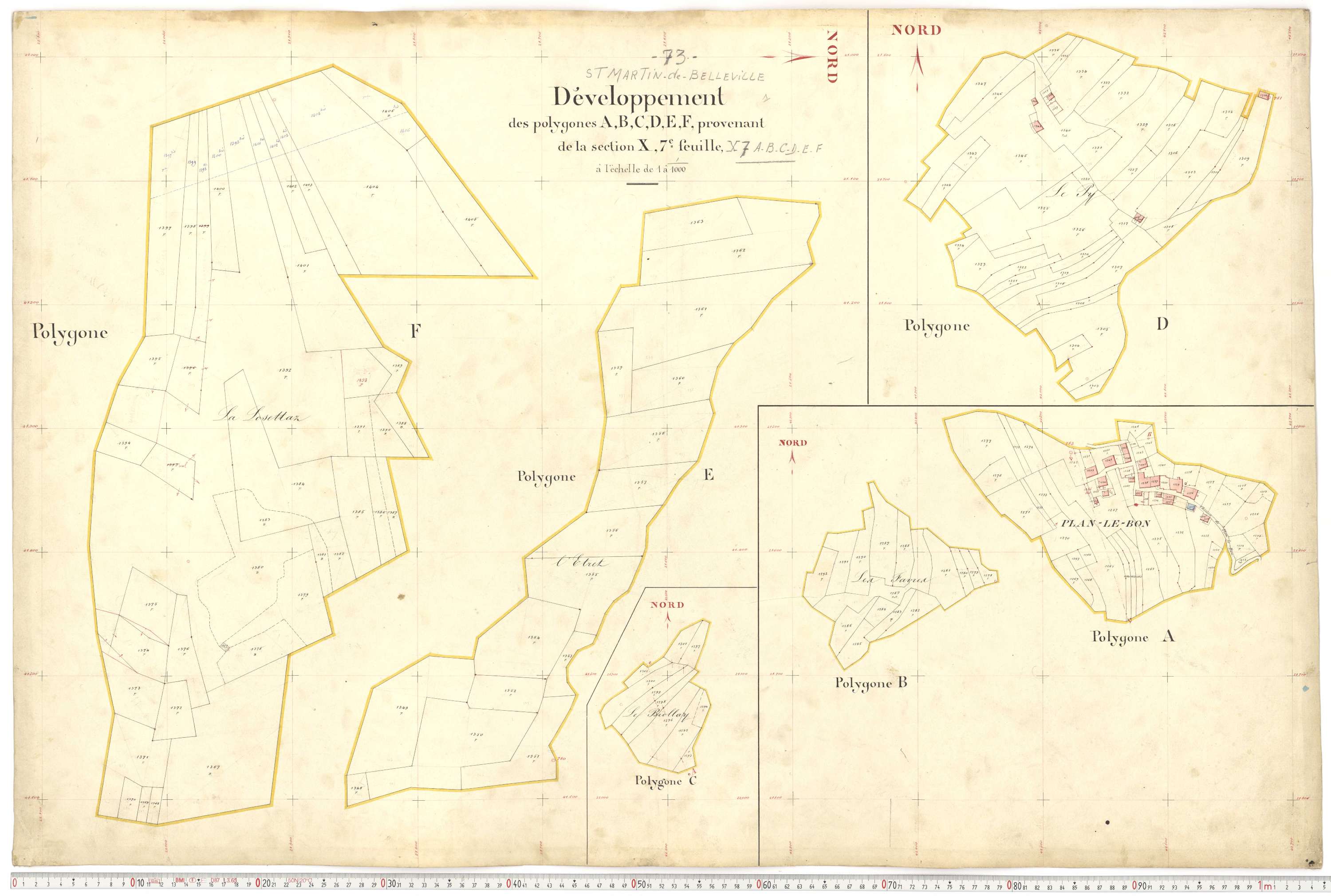 Saint-Martin-de-Belleville - Plans cadastraux du premier cadastre français.
