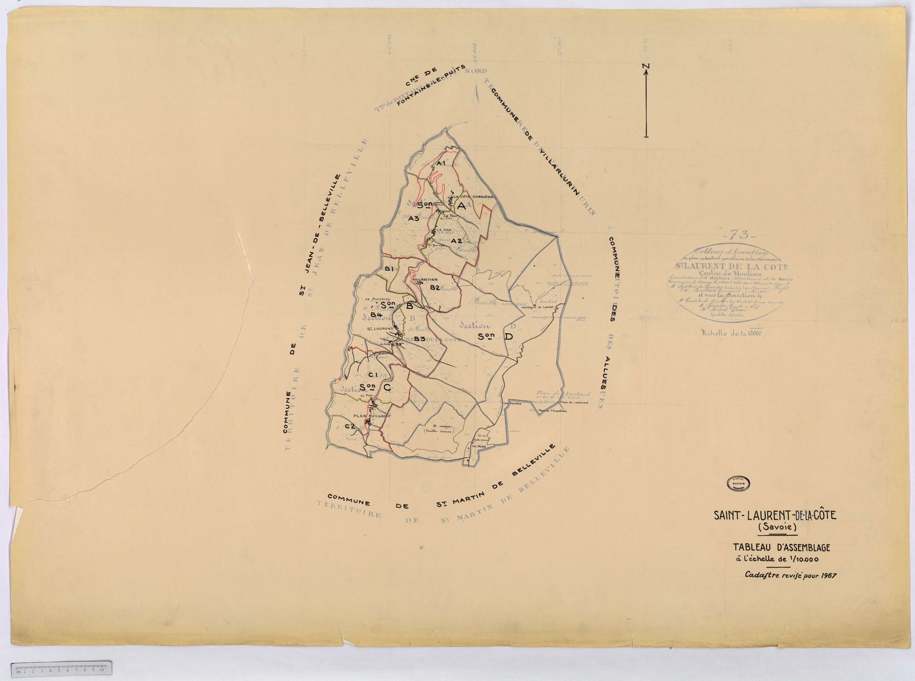 Saint-Martin-de-Belleville - Cadastré rénové (1967).