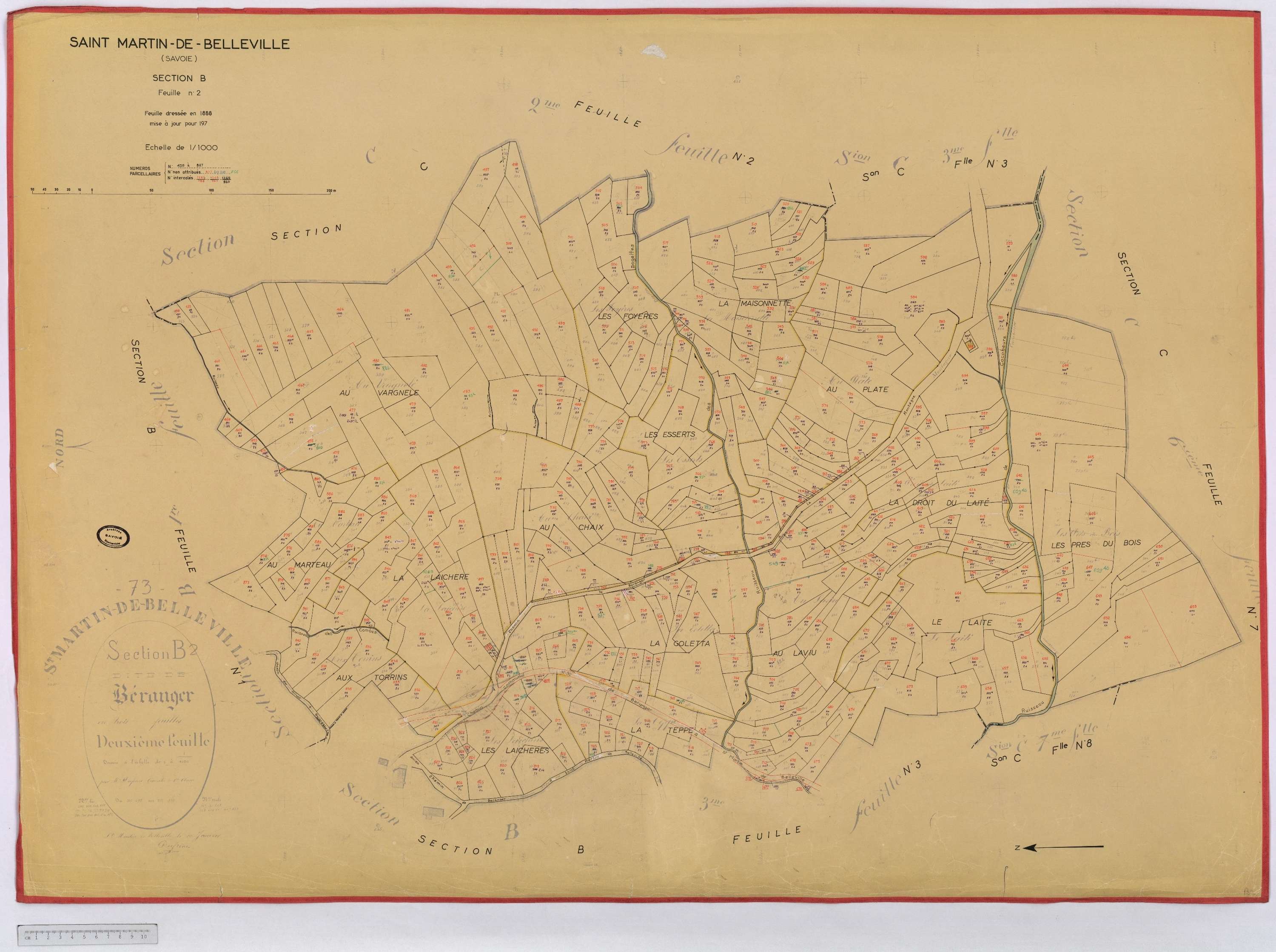 Saint-Martin-de-Belleville - Cadastre rénové, section A à P [1971] et remembré.