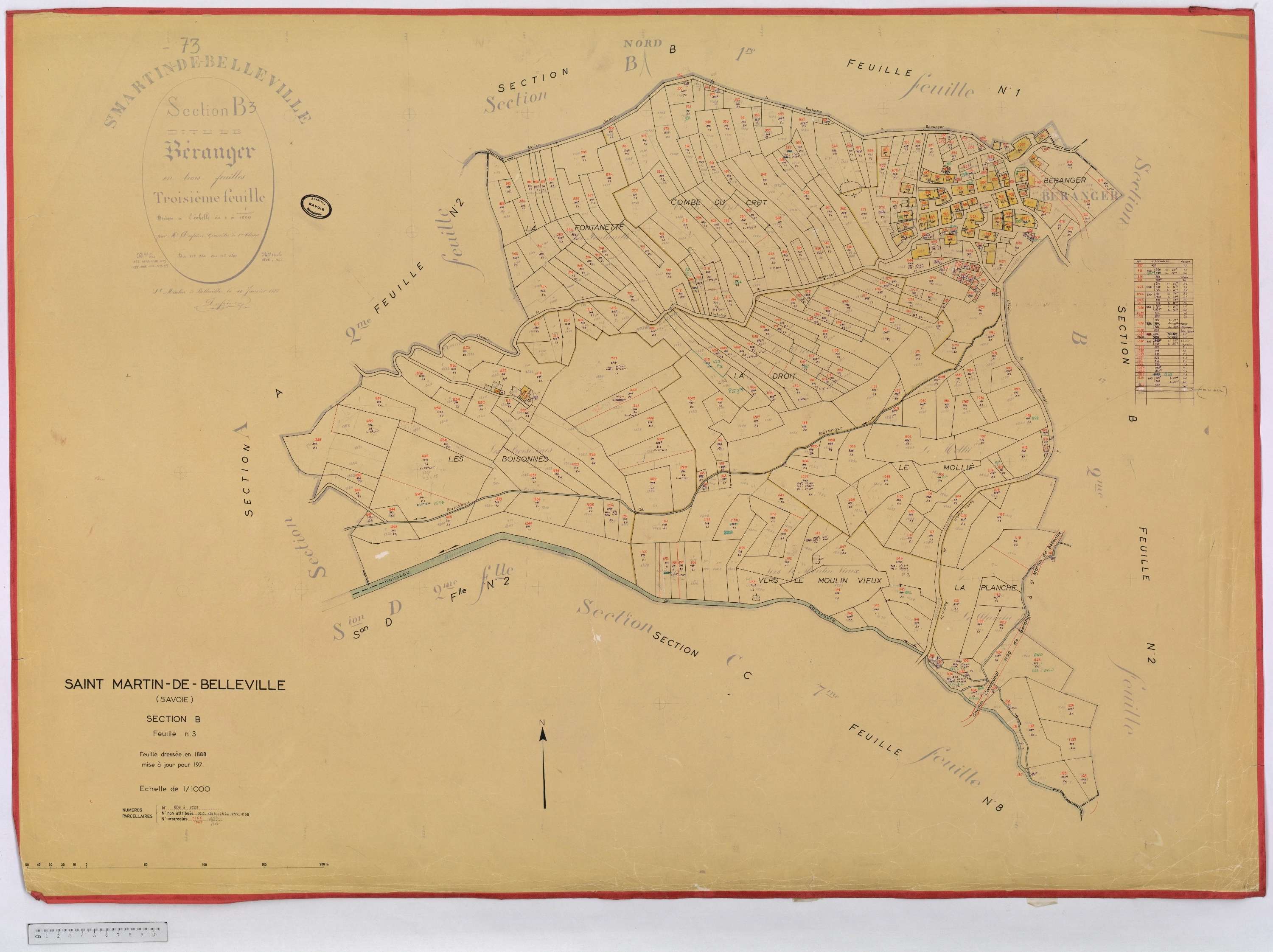 Saint-Martin-de-Belleville - Cadastre rénové, section A à P [1971] et remembré.