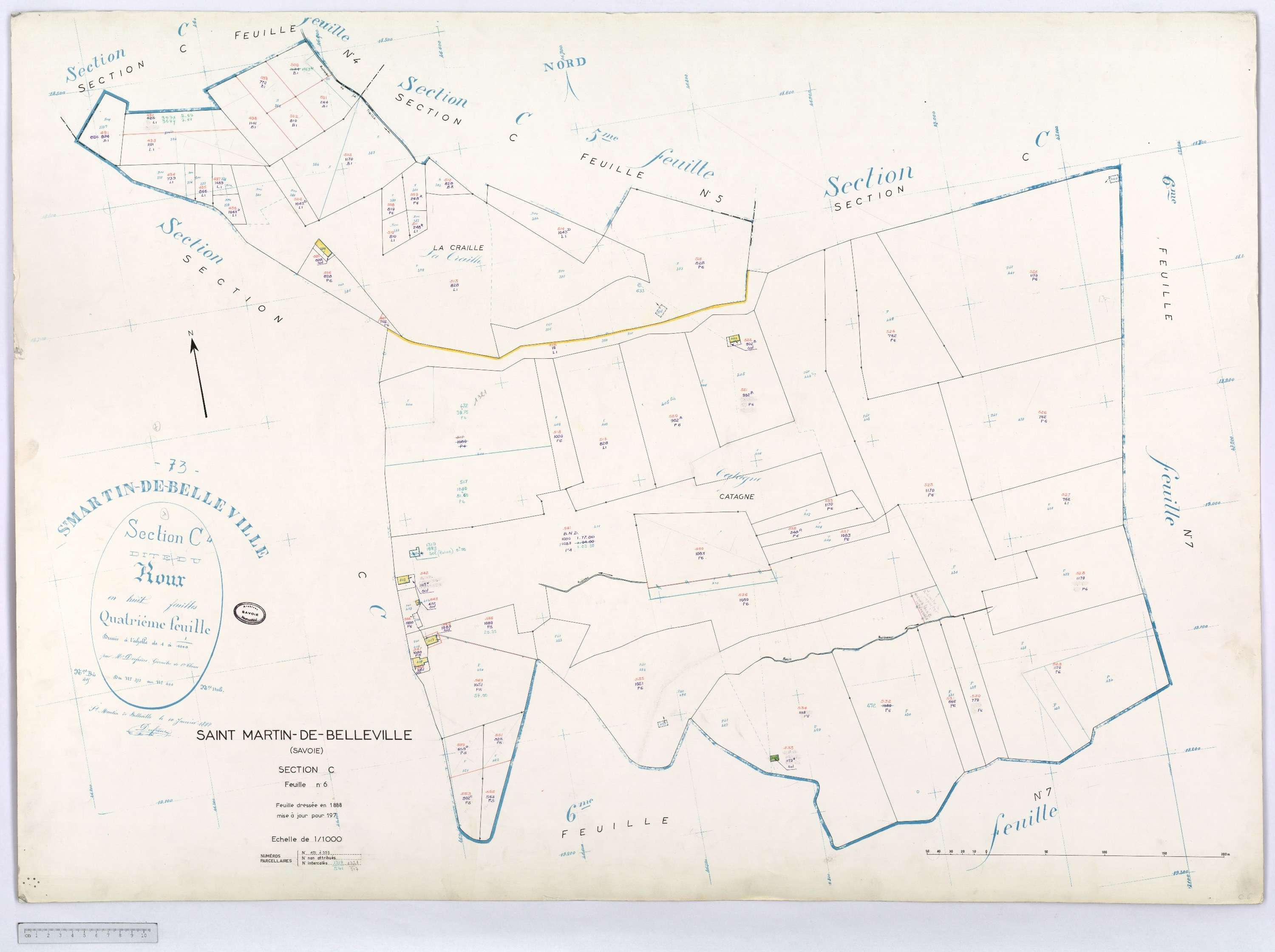 Saint-Martin-de-Belleville - Cadastre rénové, section A à P [1971] et remembré.