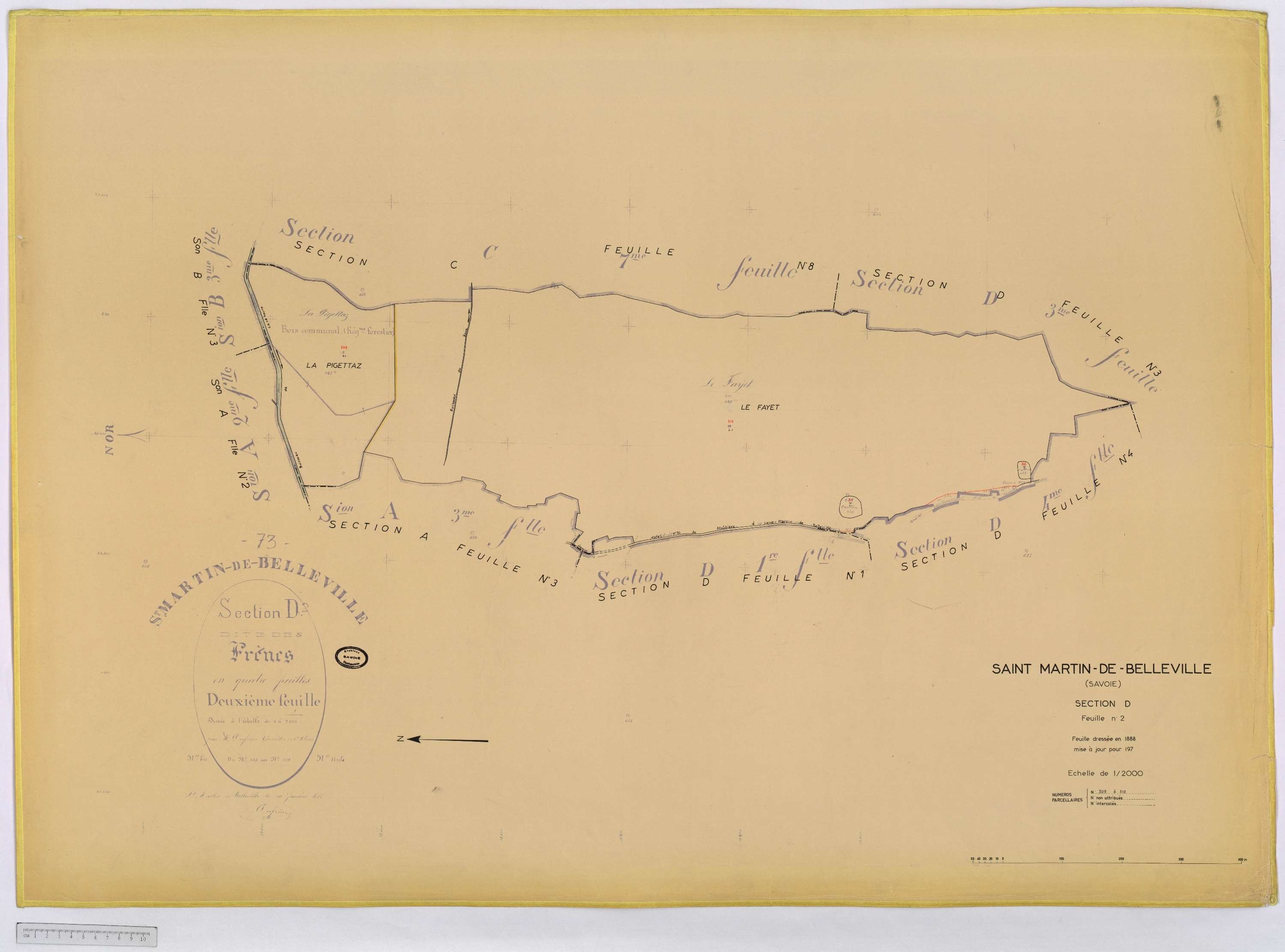 Saint-Martin-de-Belleville - Cadastre rénové, section A à P [1971] et remembré.