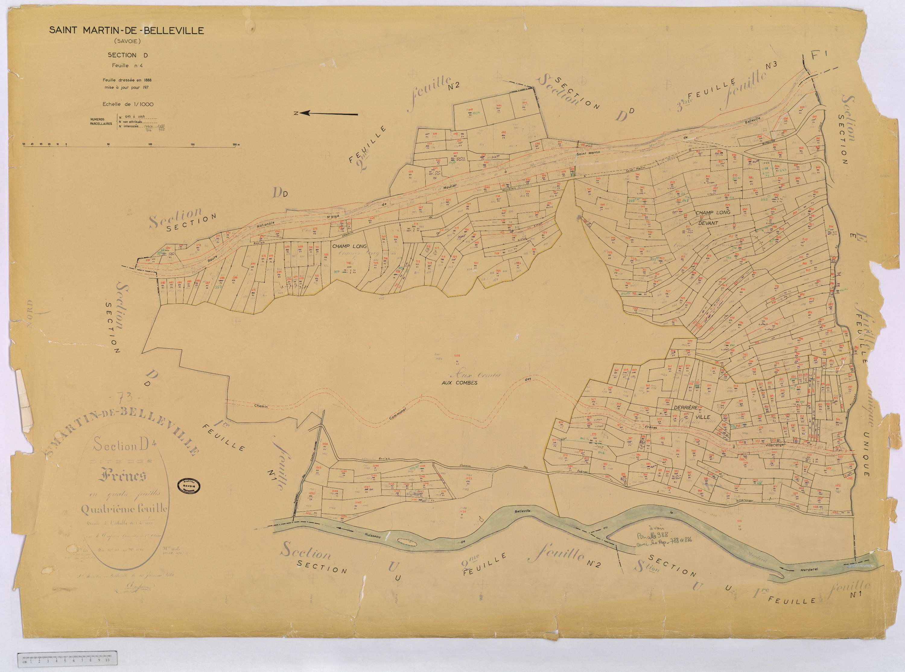 Saint-Martin-de-Belleville - Cadastre rénové, section A à P [1971] et remembré.
