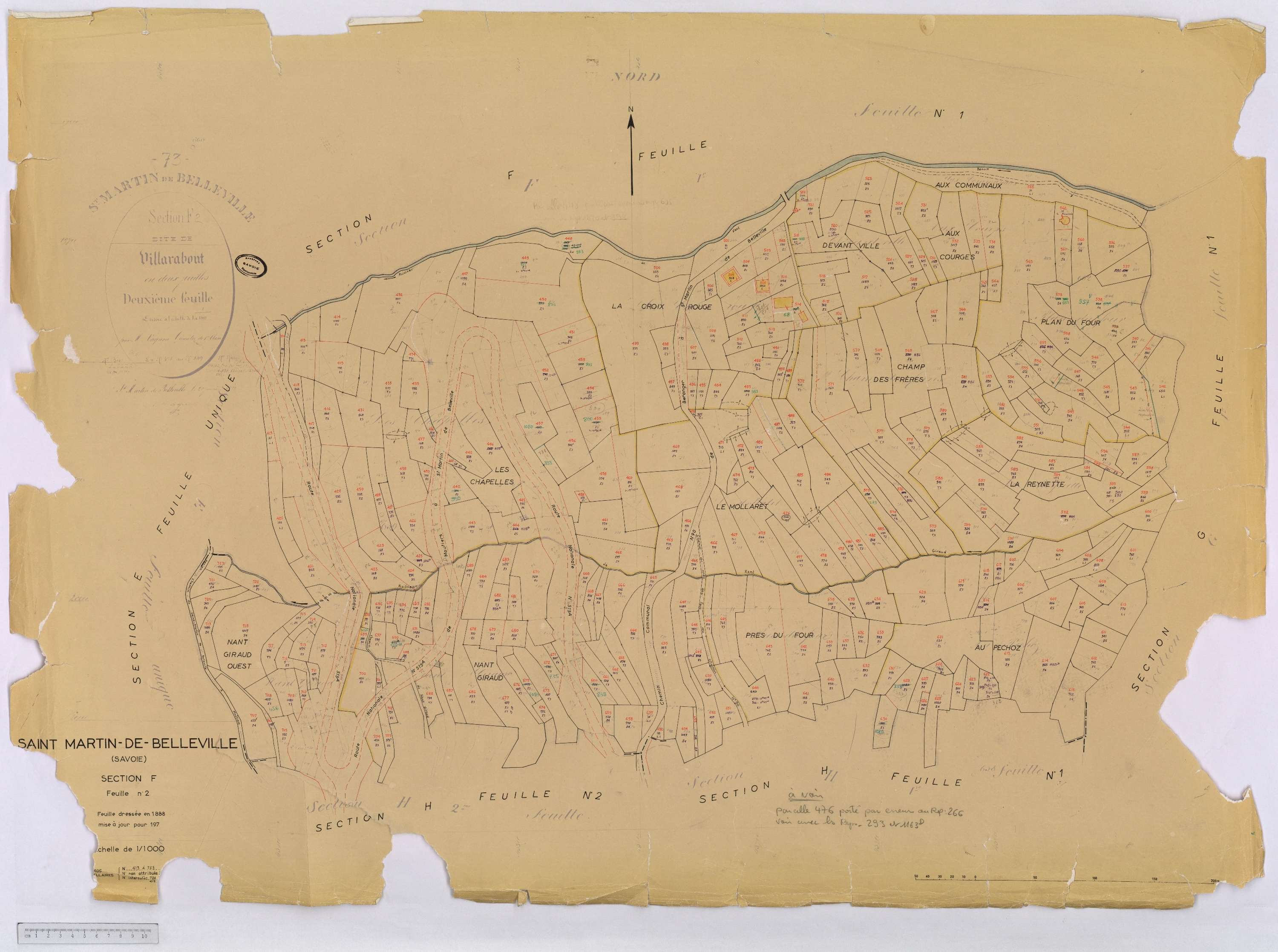 Saint-Martin-de-Belleville - Cadastre rénové, section A à P [1971] et remembré.