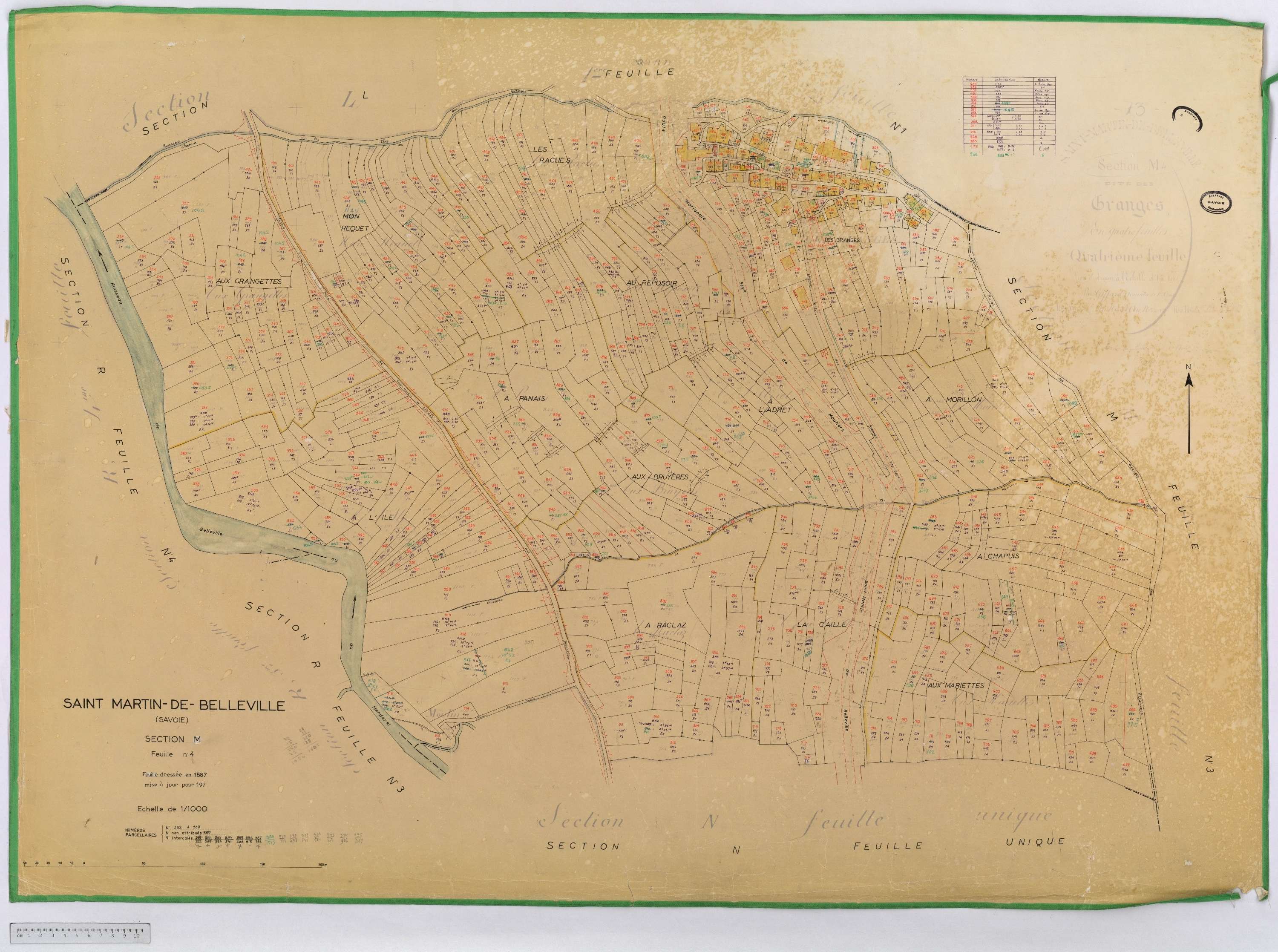 Saint-Martin-de-Belleville - Cadastre rénové, section A à P [1971] et remembré.