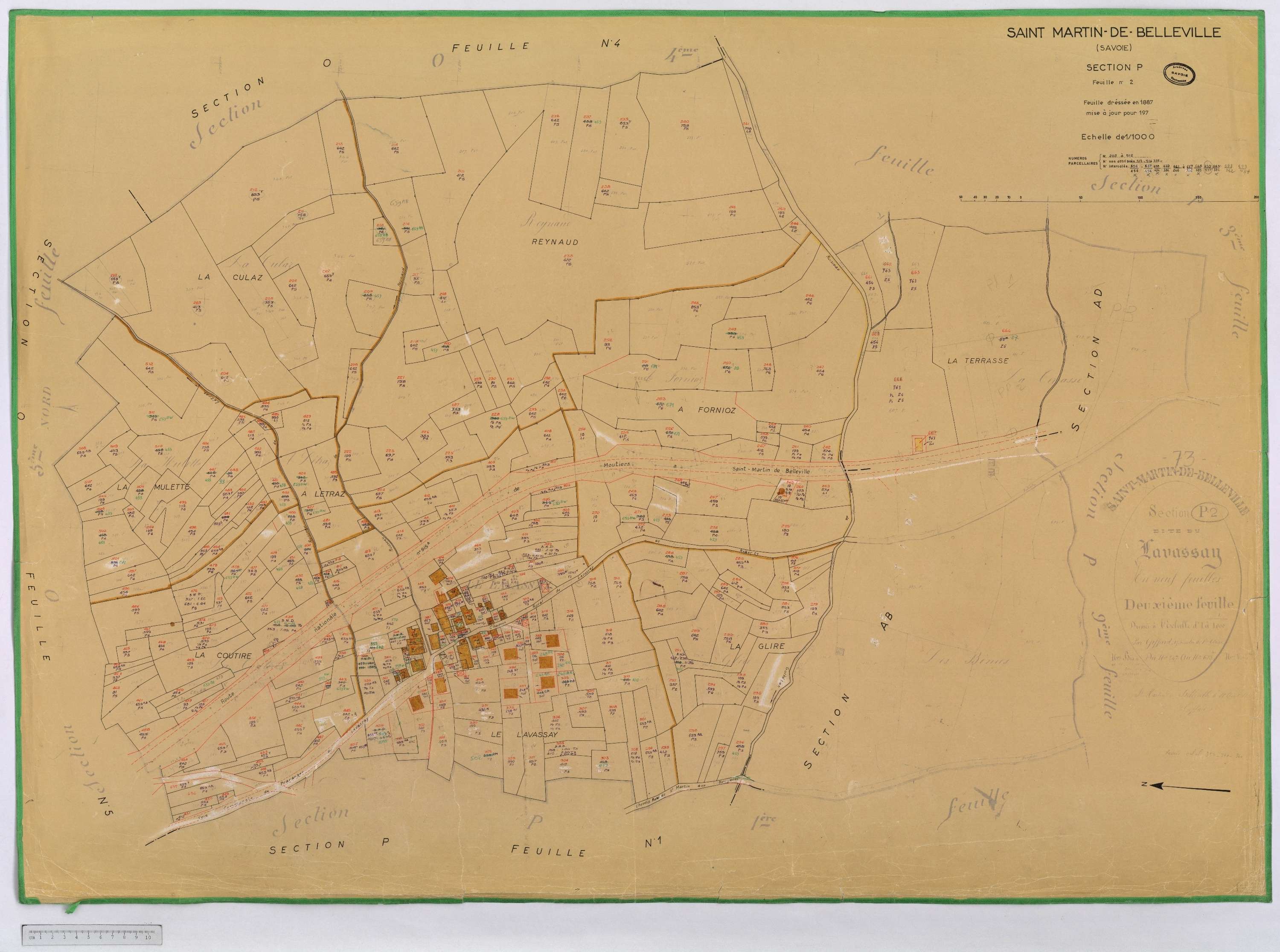 Saint-Martin-de-Belleville - Cadastre rénové, section A à P [1971] et remembré.