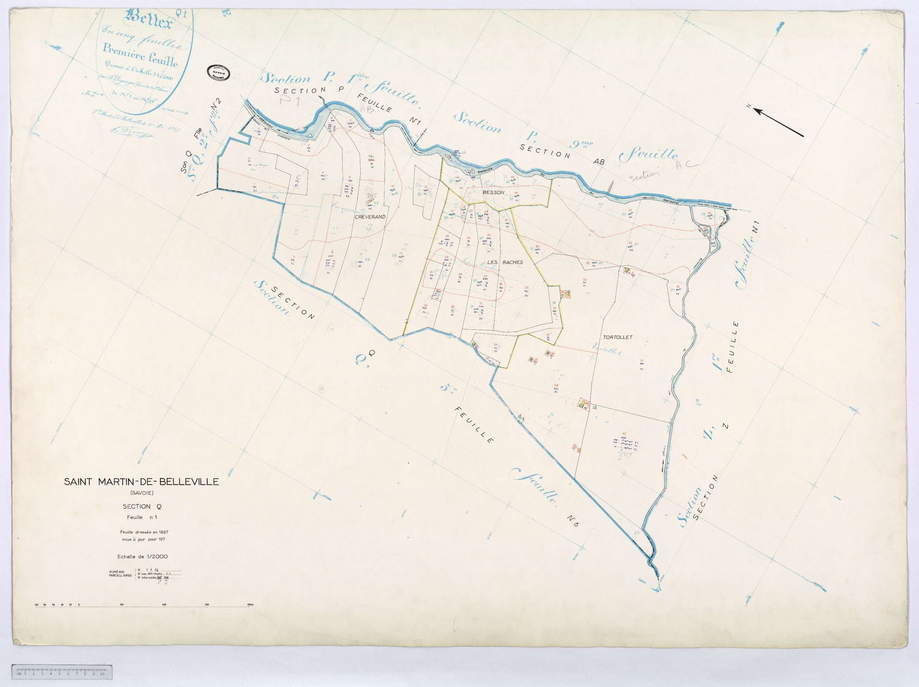 Saint-Martin-de-Belleville - Cadastre rénové, section Q à Z [1971].