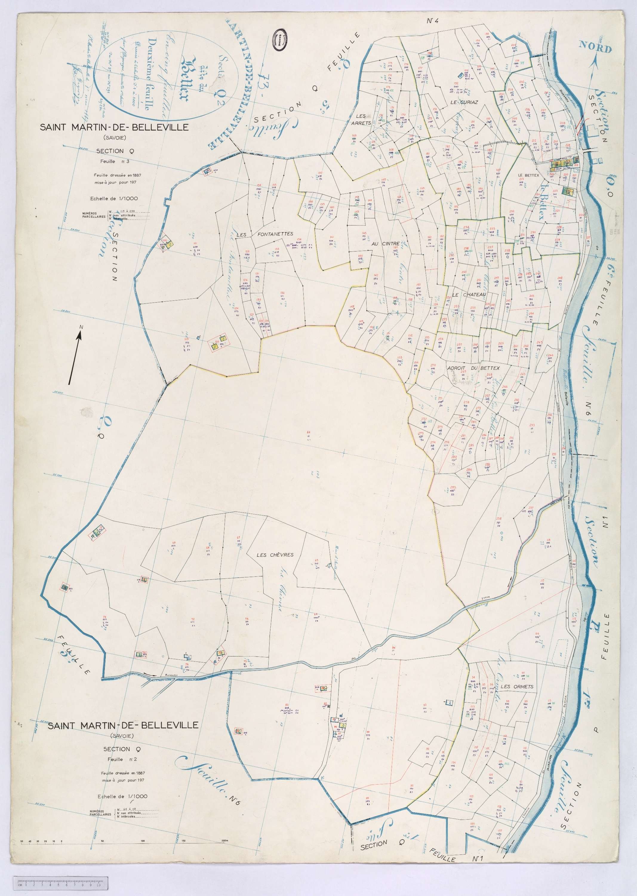 Saint-Martin-de-Belleville - Cadastre rénové, section Q à Z [1971].
