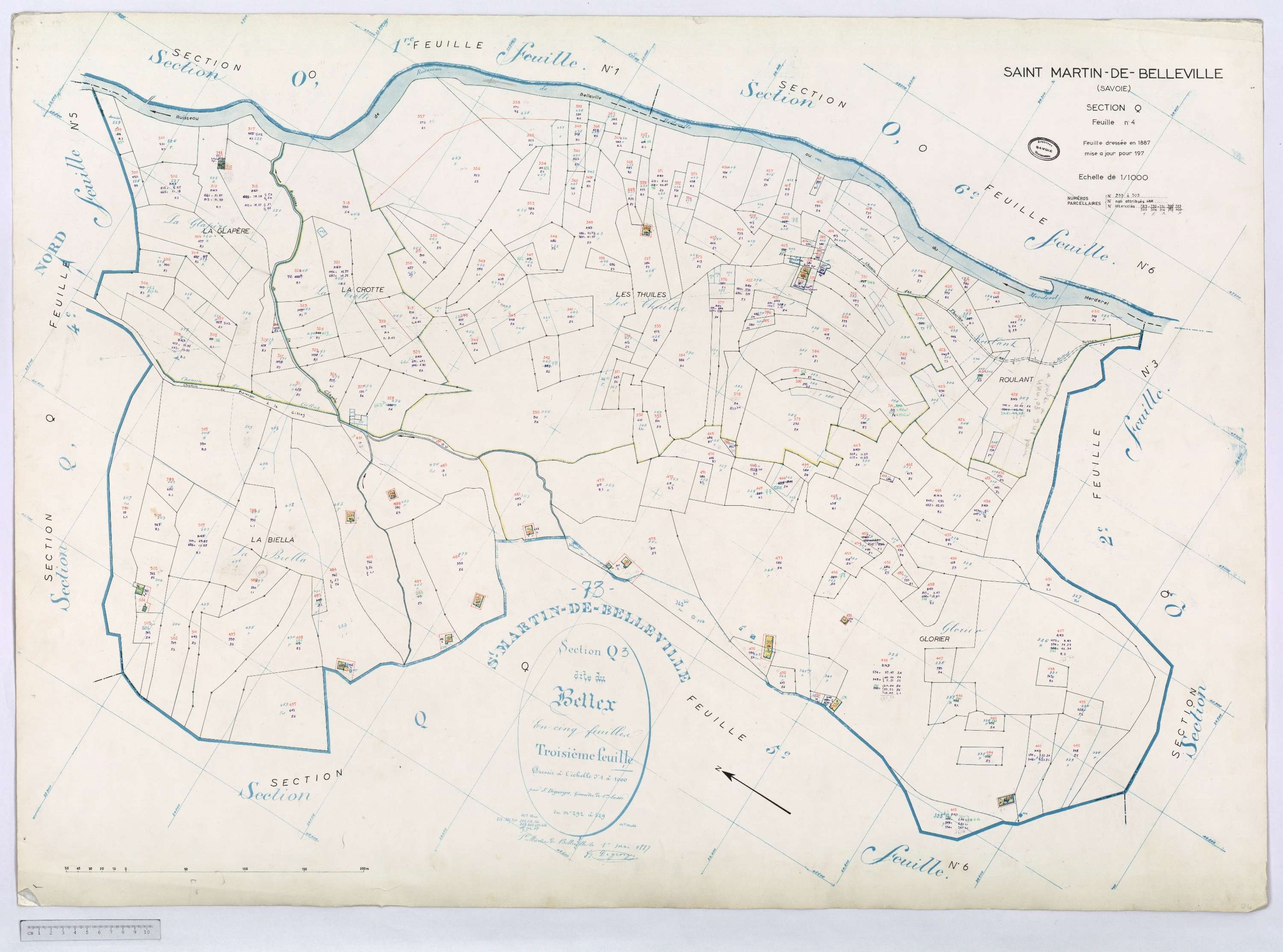 Saint-Martin-de-Belleville - Cadastre rénové, section Q à Z [1971].