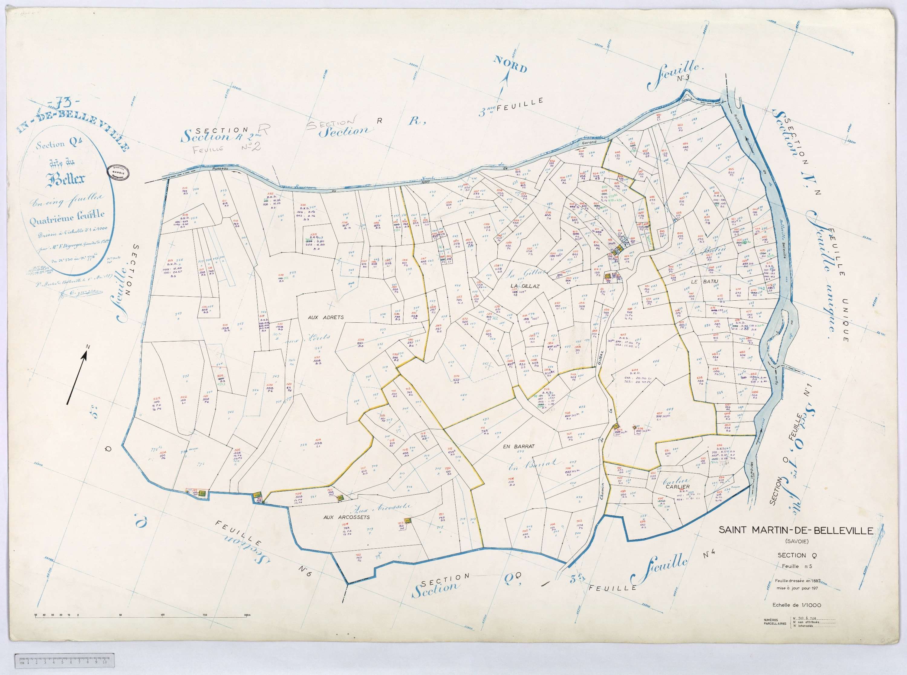 Saint-Martin-de-Belleville - Cadastre rénové, section Q à Z [1971].
