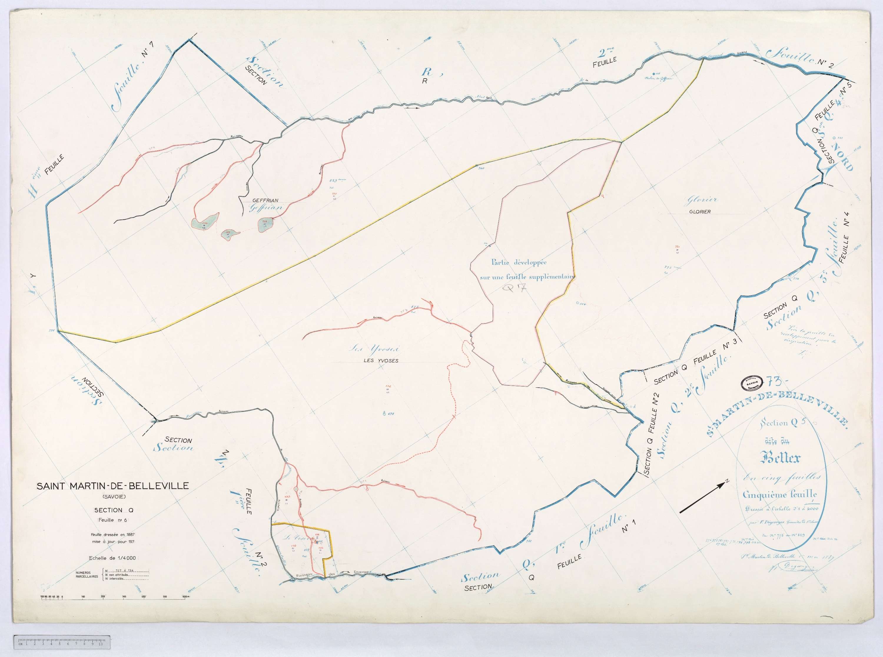 Saint-Martin-de-Belleville - Cadastre rénové, section Q à Z [1971].