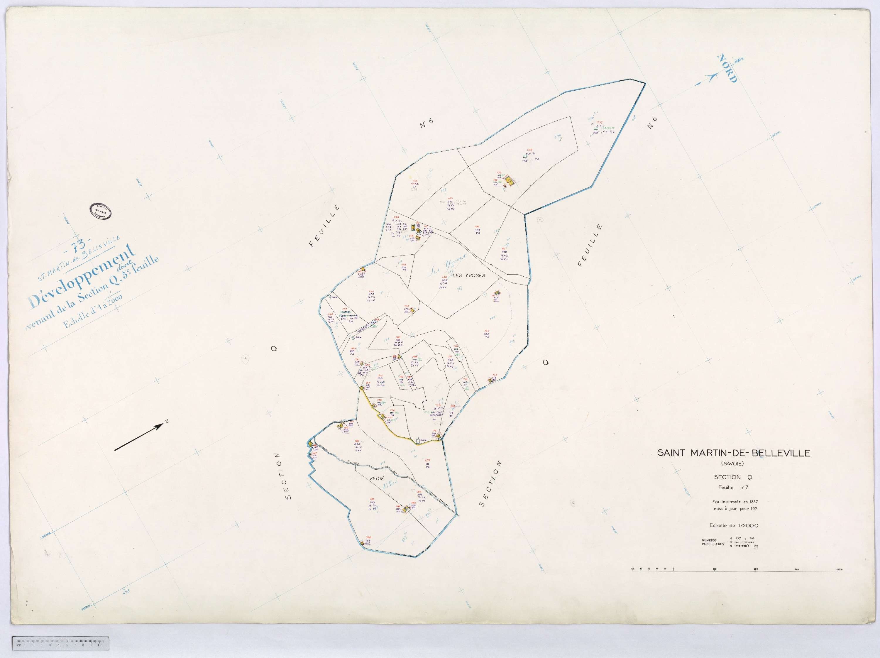 Saint-Martin-de-Belleville - Cadastre rénové, section Q à Z [1971].