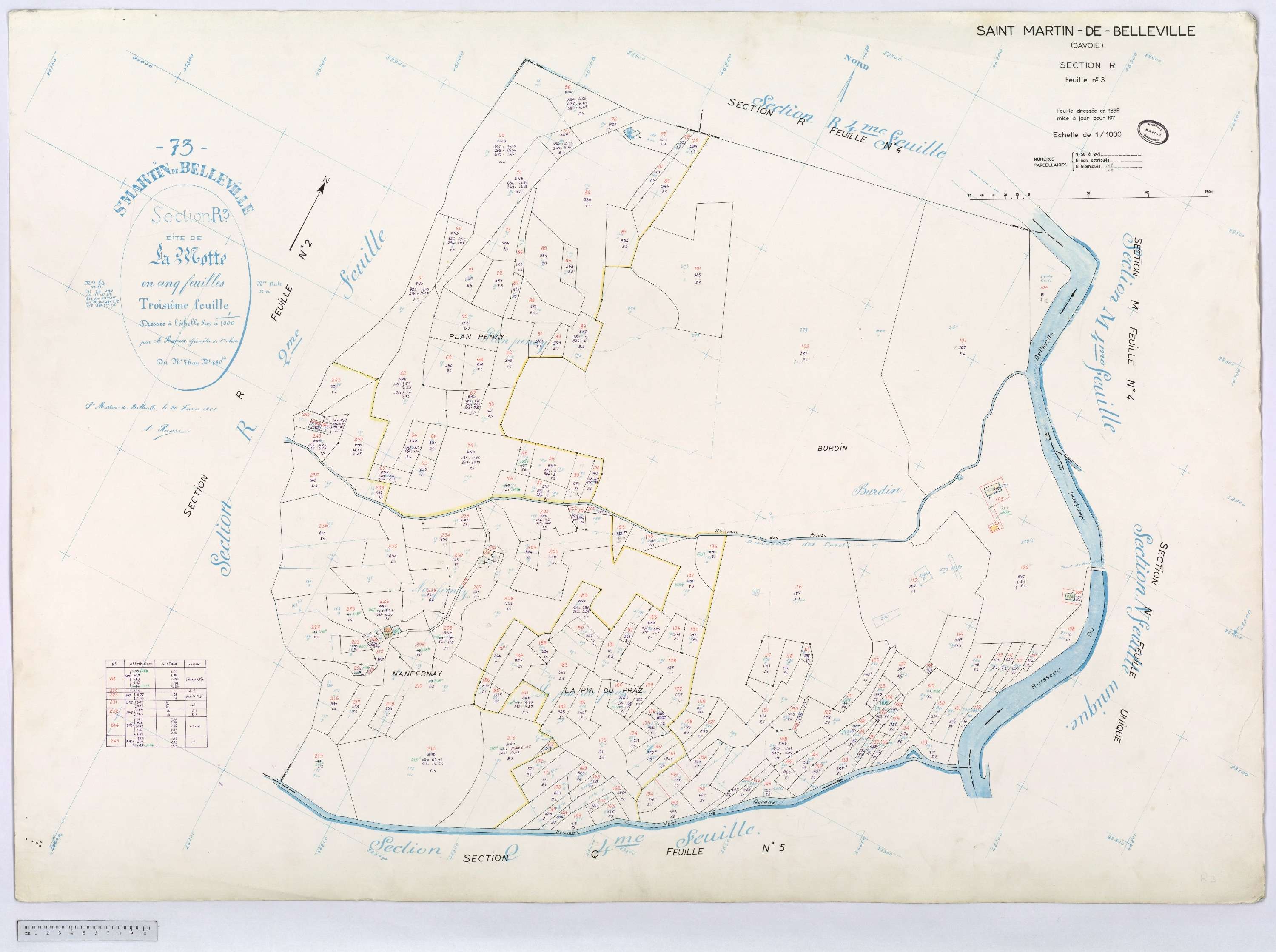 Saint-Martin-de-Belleville - Cadastre rénové, section Q à Z [1971].