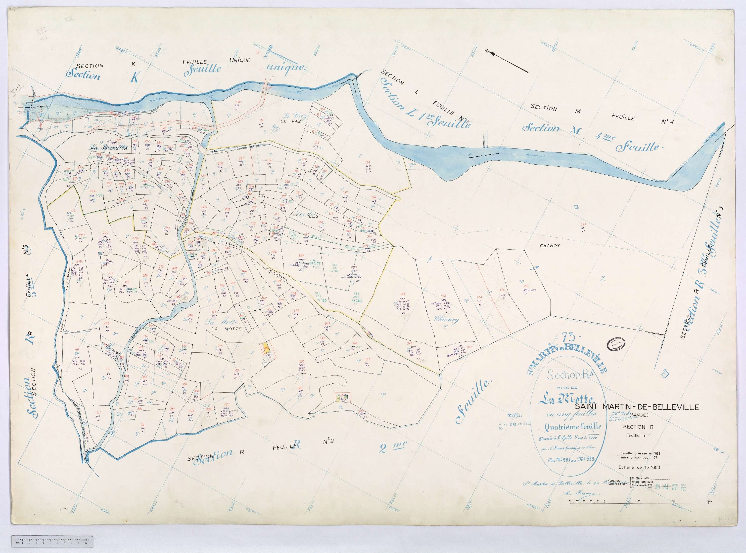 Saint-Martin-de-Belleville - Cadastre rénové, section Q à Z [1971].