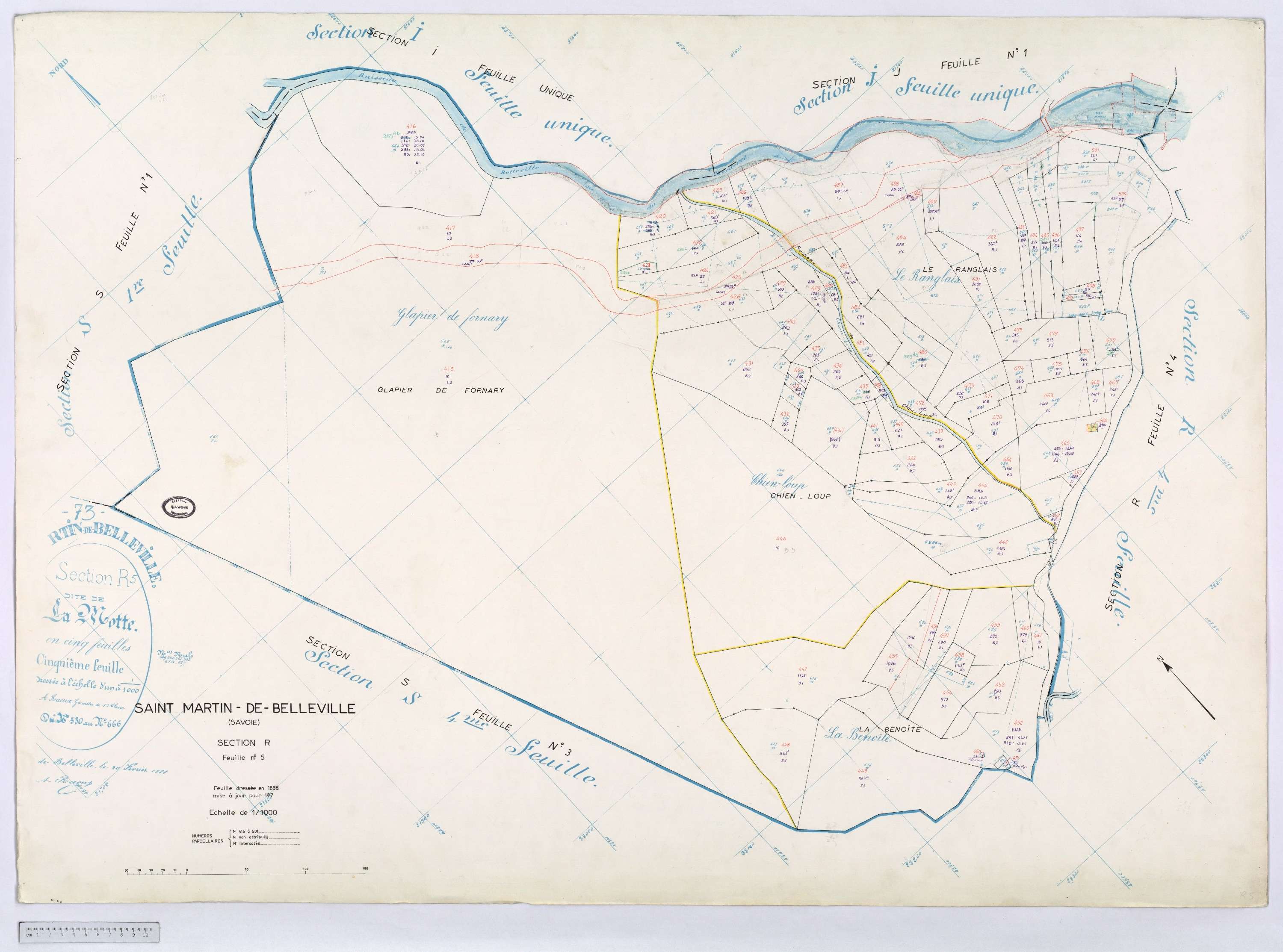 Saint-Martin-de-Belleville - Cadastre rénové, section Q à Z [1971].
