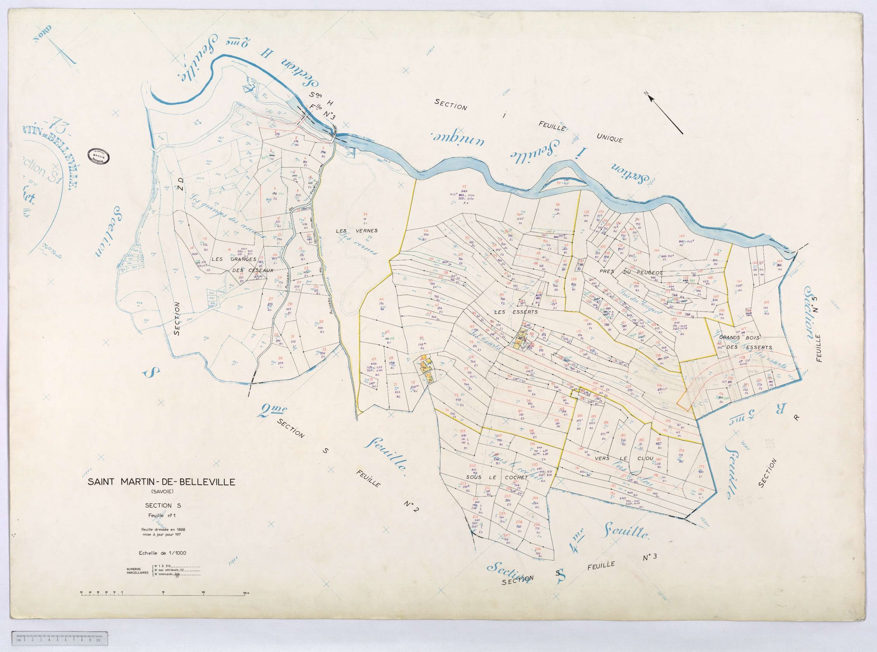 Saint-Martin-de-Belleville - Cadastre rénové, section Q à Z [1971].