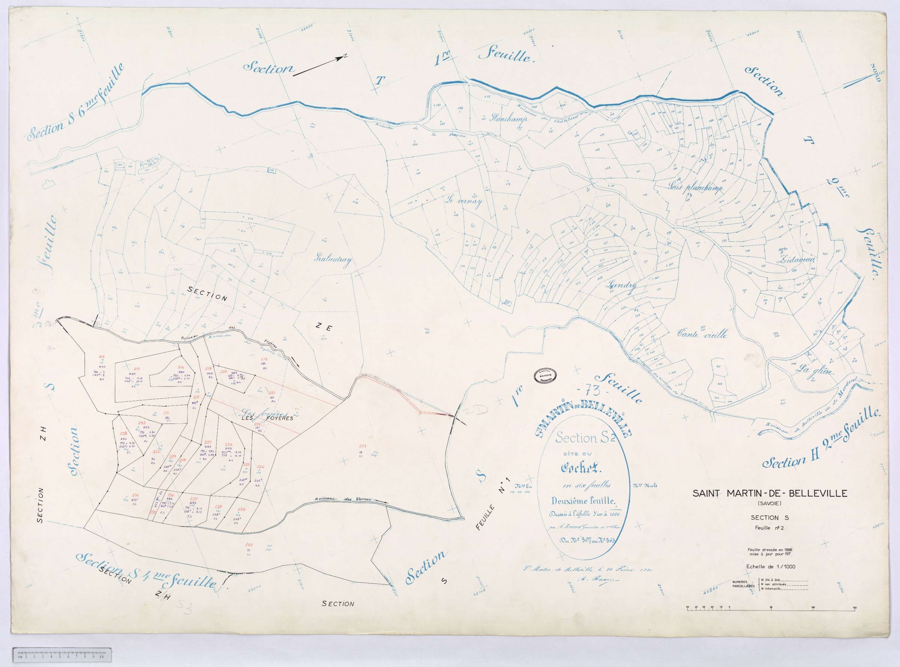 Saint-Martin-de-Belleville - Cadastre rénové, section Q à Z [1971].
