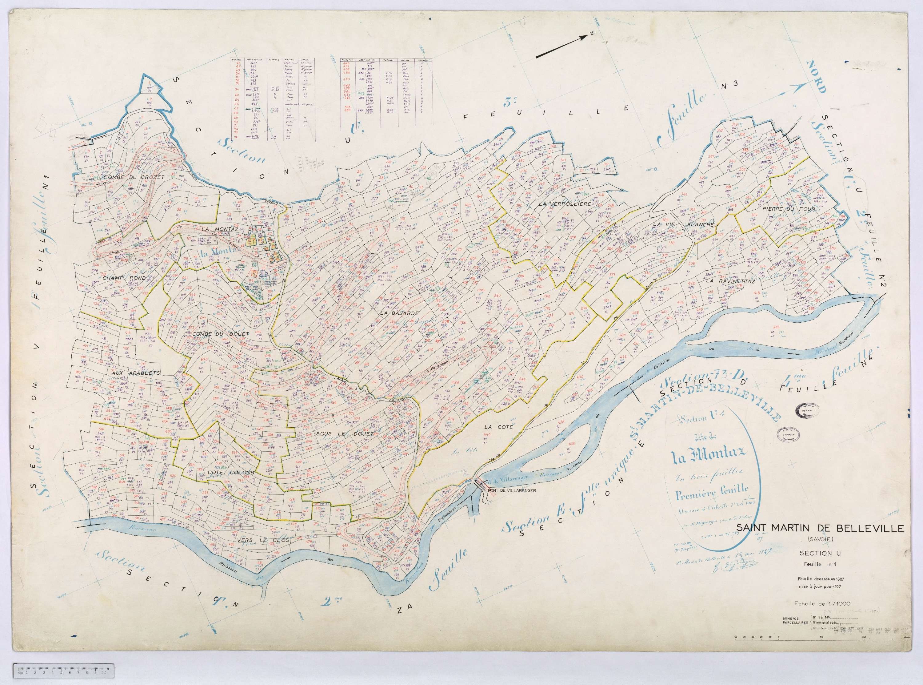 Saint-Martin-de-Belleville - Cadastre rénové, section Q à Z [1971].