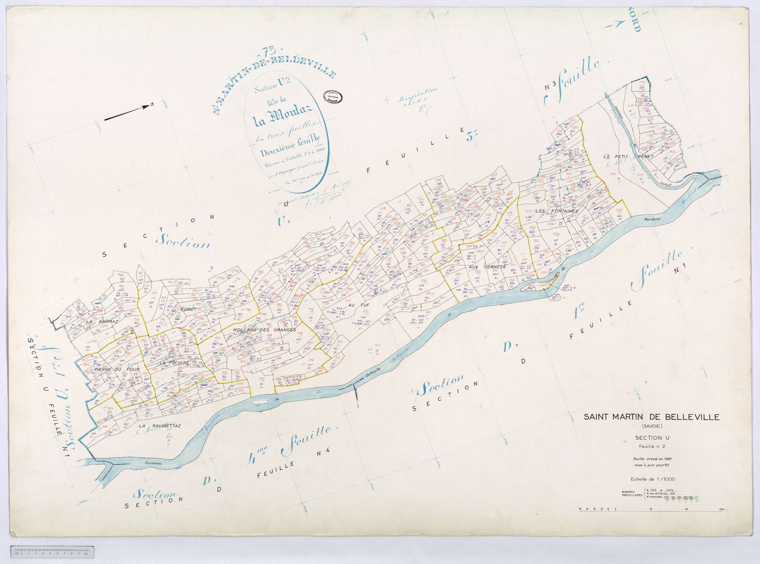 Saint-Martin-de-Belleville - Cadastre rénové, section Q à Z [1971].