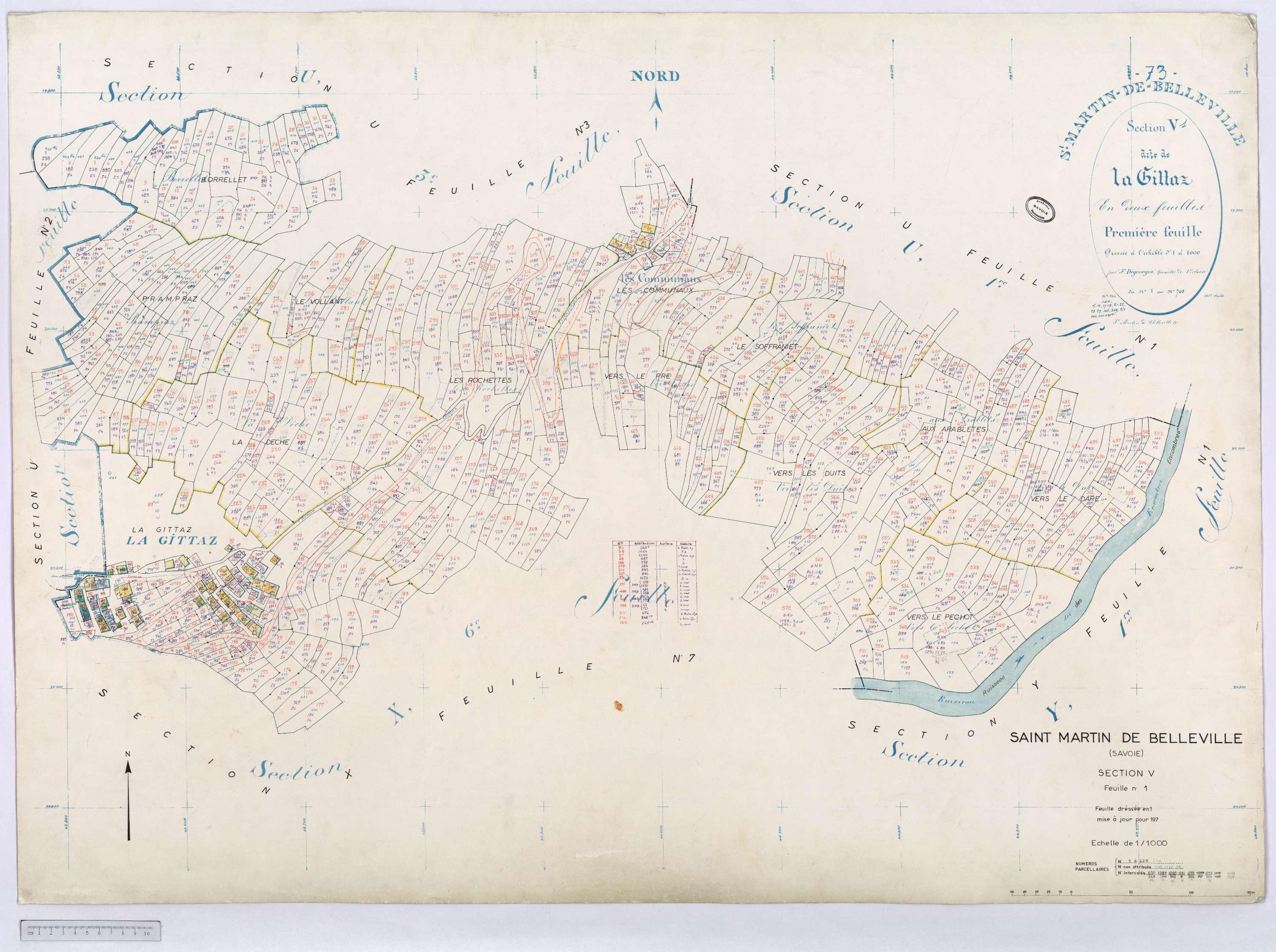 Saint-Martin-de-Belleville - Cadastre rénové, section Q à Z [1971].