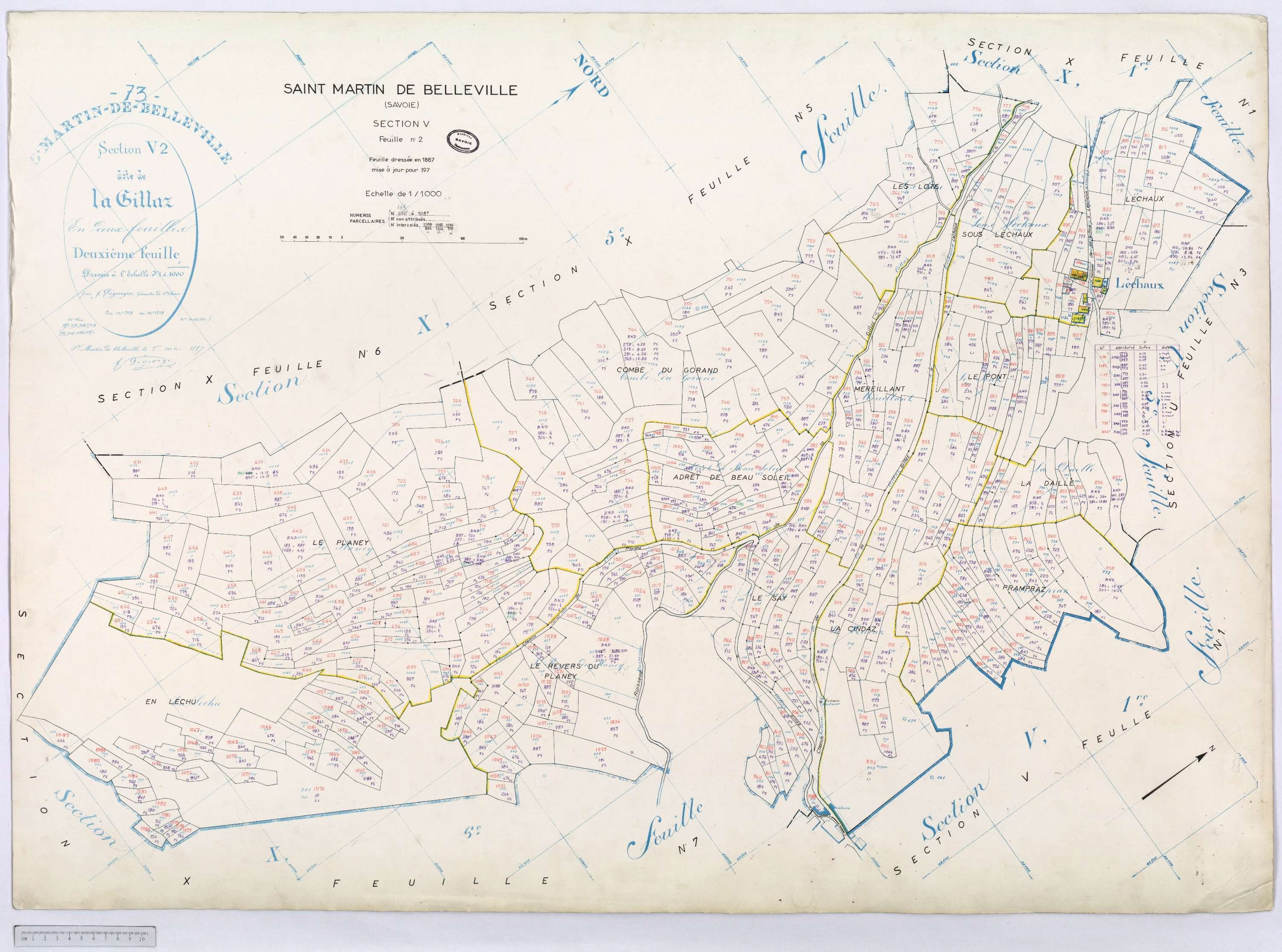 Saint-Martin-de-Belleville - Cadastre rénové, section Q à Z [1971].