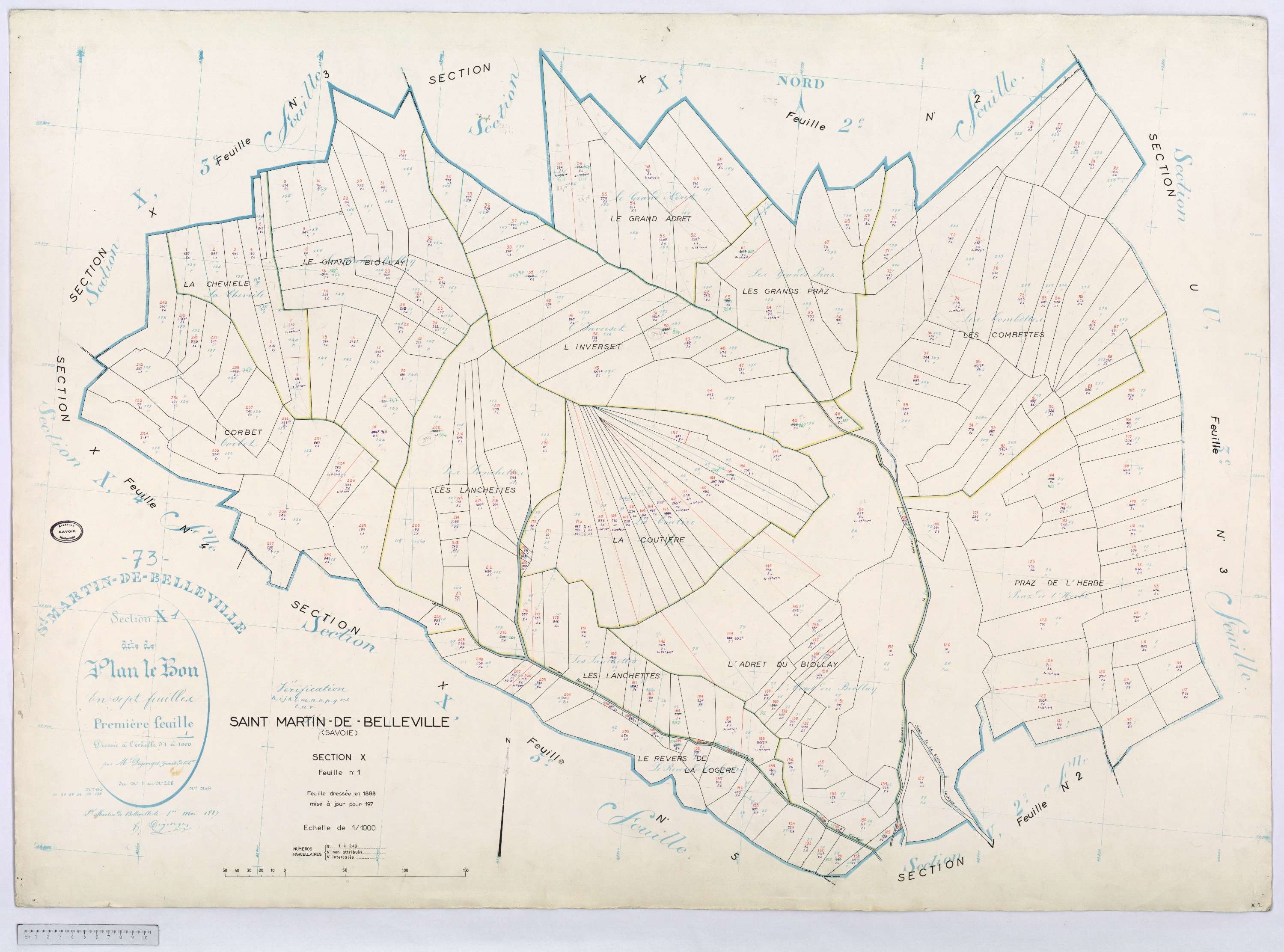 Saint-Martin-de-Belleville - Cadastre rénové, section Q à Z [1971].