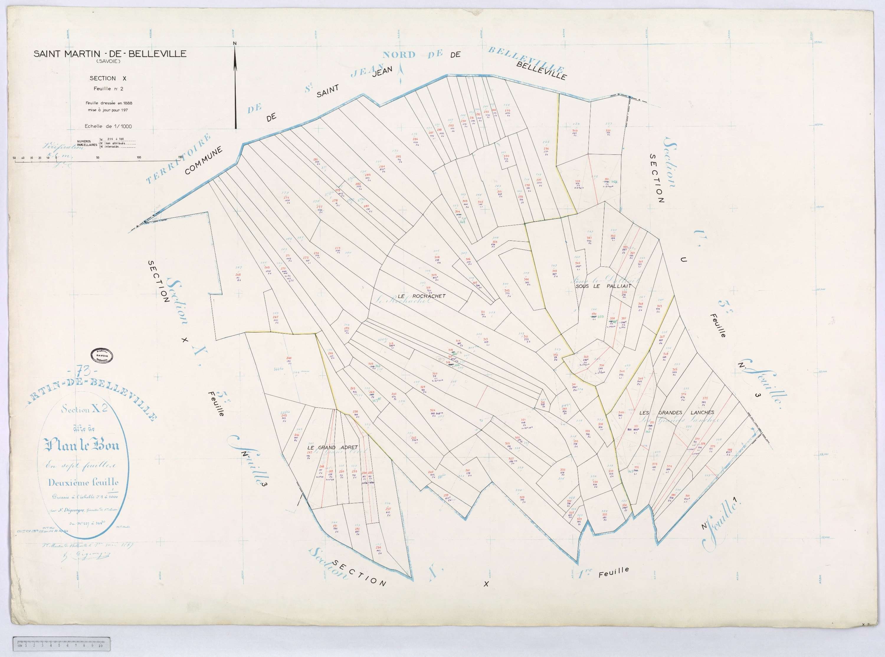 Saint-Martin-de-Belleville - Cadastre rénové, section Q à Z [1971].