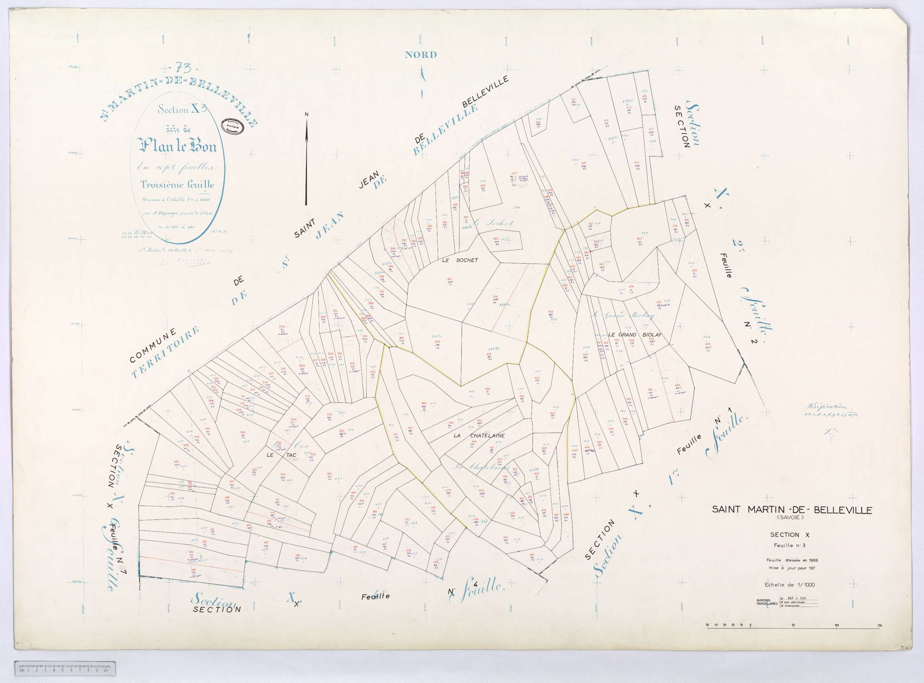 Saint-Martin-de-Belleville - Cadastre rénové, section Q à Z [1971].