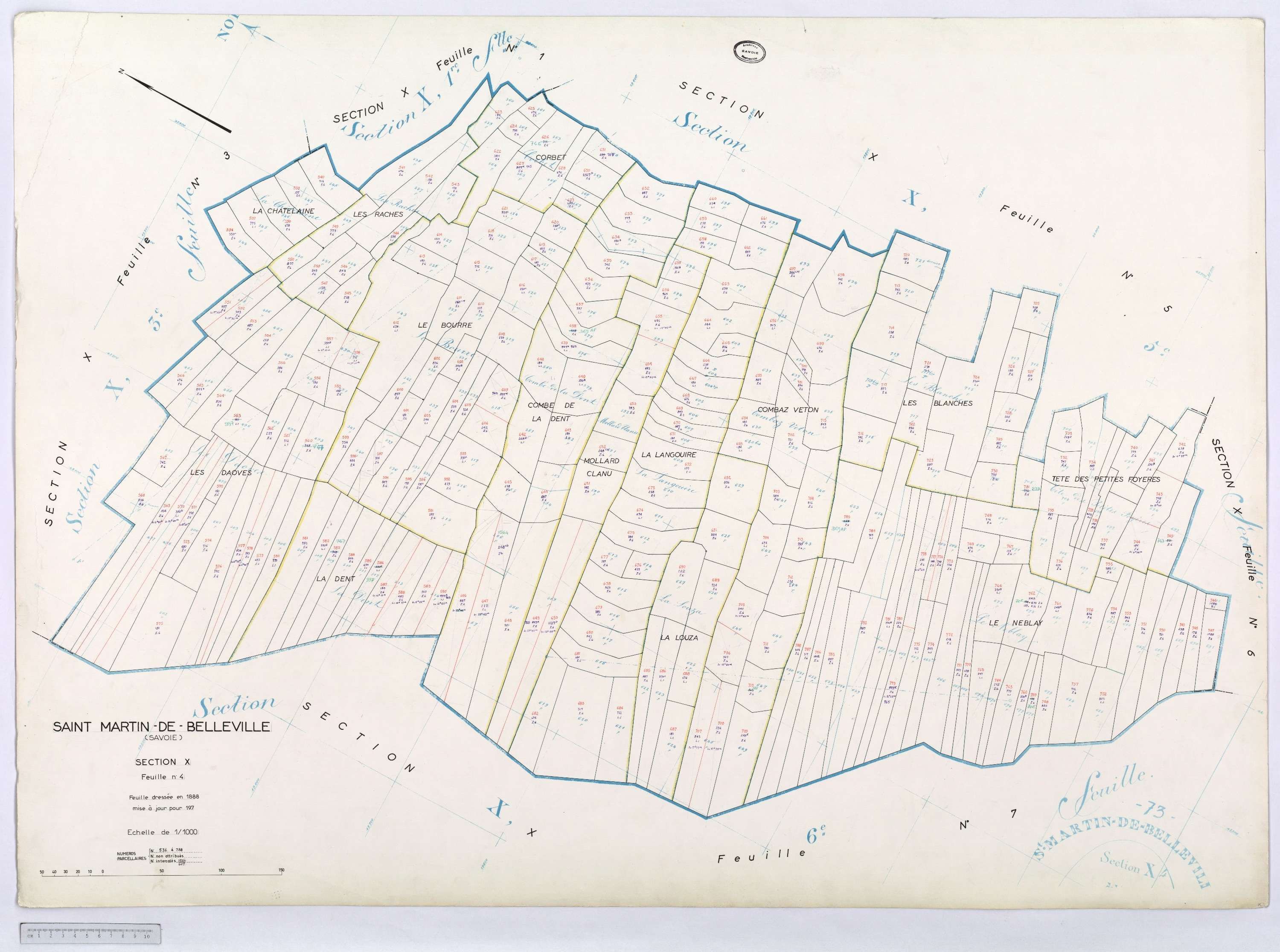 Saint-Martin-de-Belleville - Cadastre rénové, section Q à Z [1971].