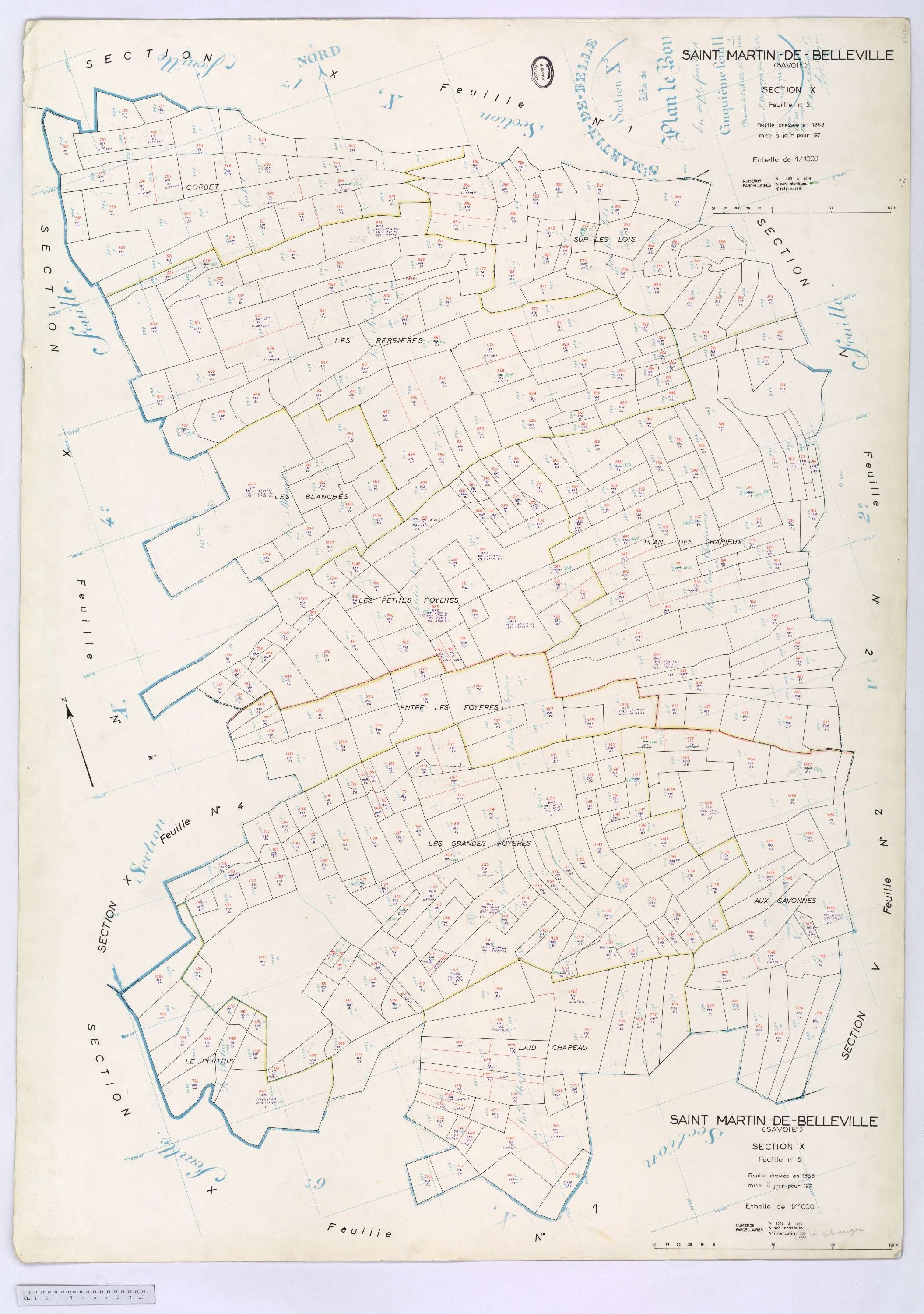 Saint-Martin-de-Belleville - Cadastre rénové, section Q à Z [1971].