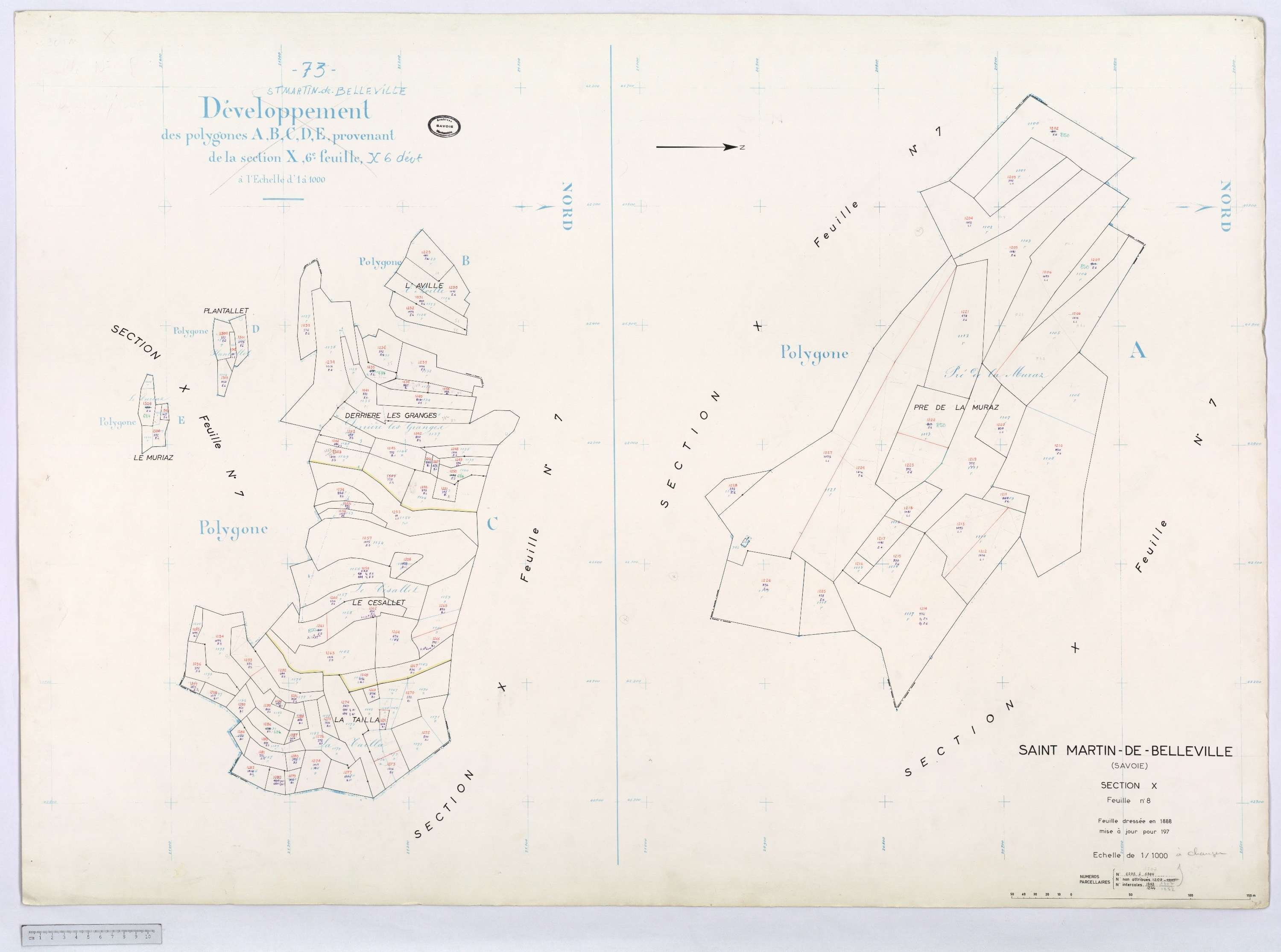 Saint-Martin-de-Belleville - Cadastre rénové, section Q à Z [1971].