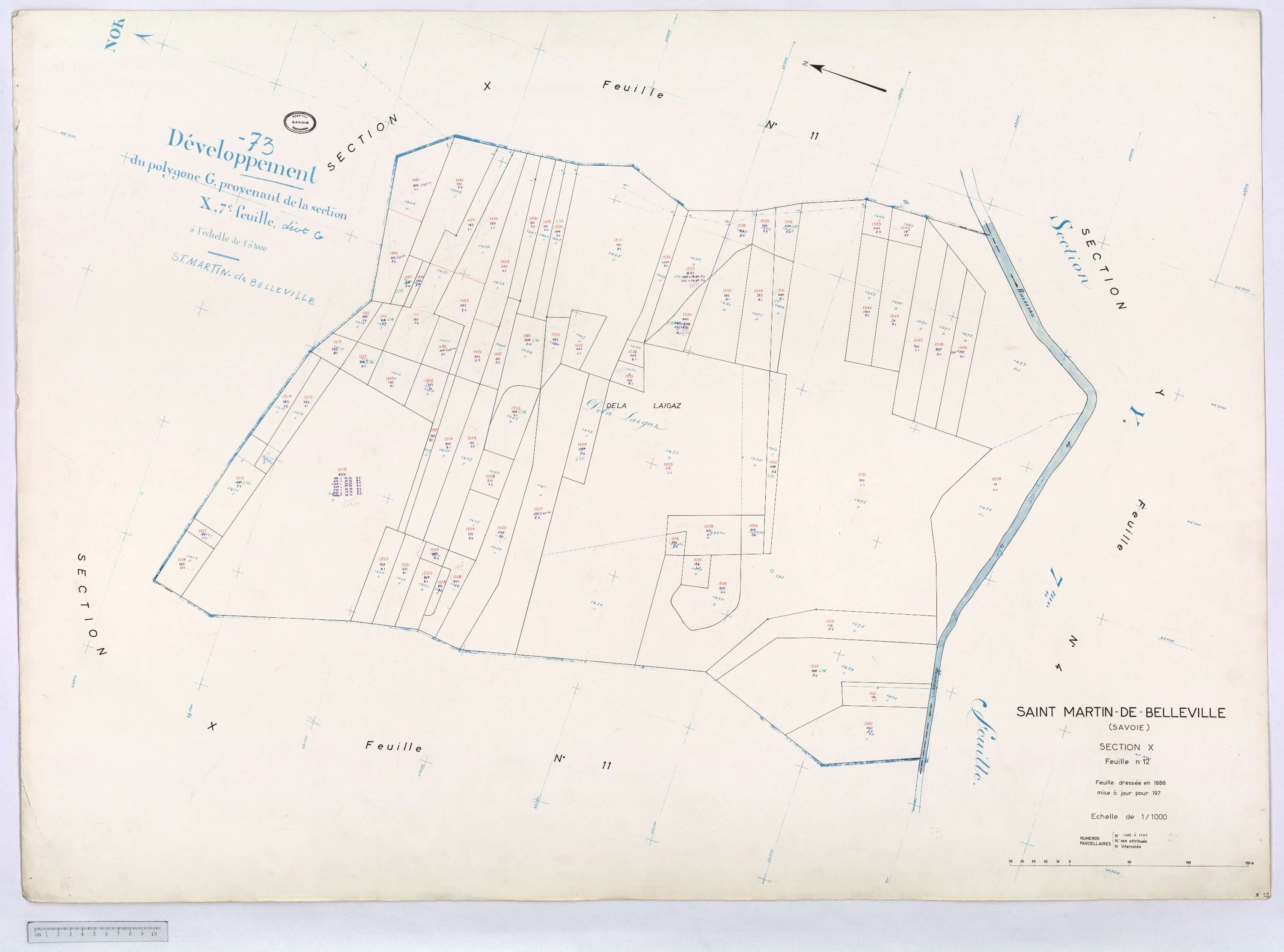 Saint-Martin-de-Belleville - Cadastre rénové, section Q à Z [1971].