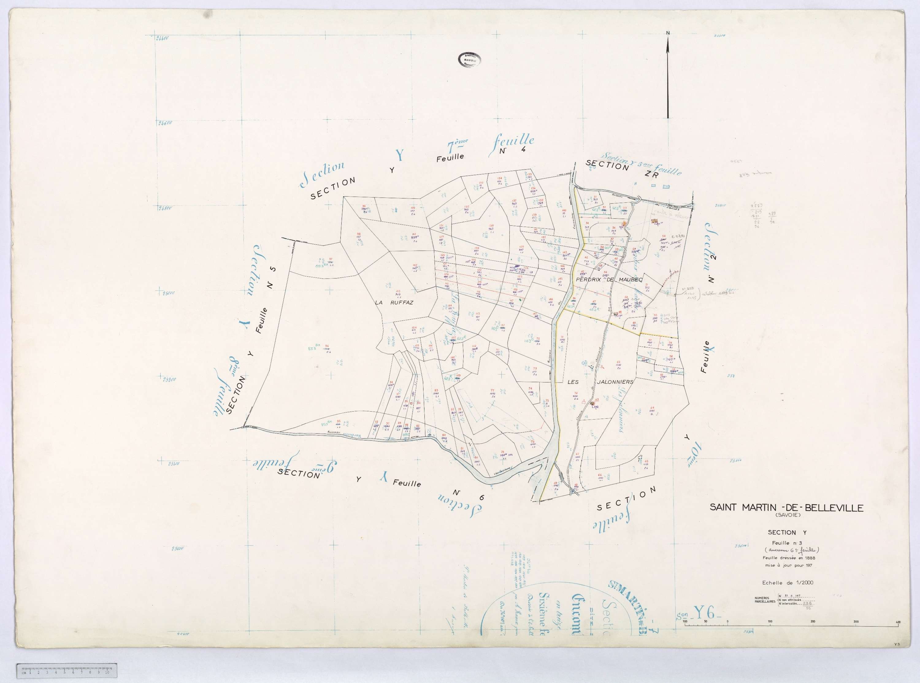 Saint-Martin-de-Belleville - Cadastre rénové, section Q à Z [1971].