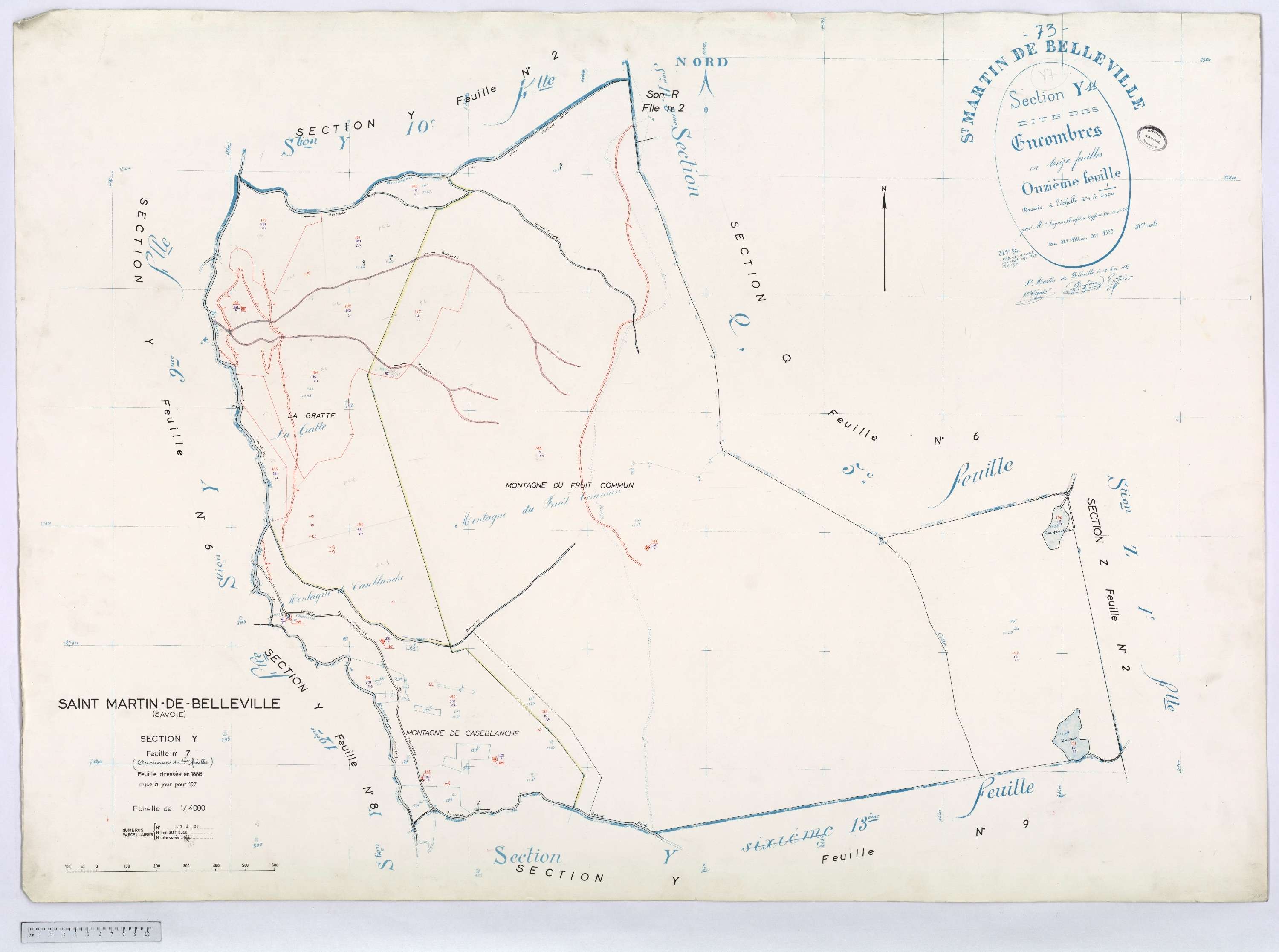 Saint-Martin-de-Belleville - Cadastre rénové, section Q à Z [1971].