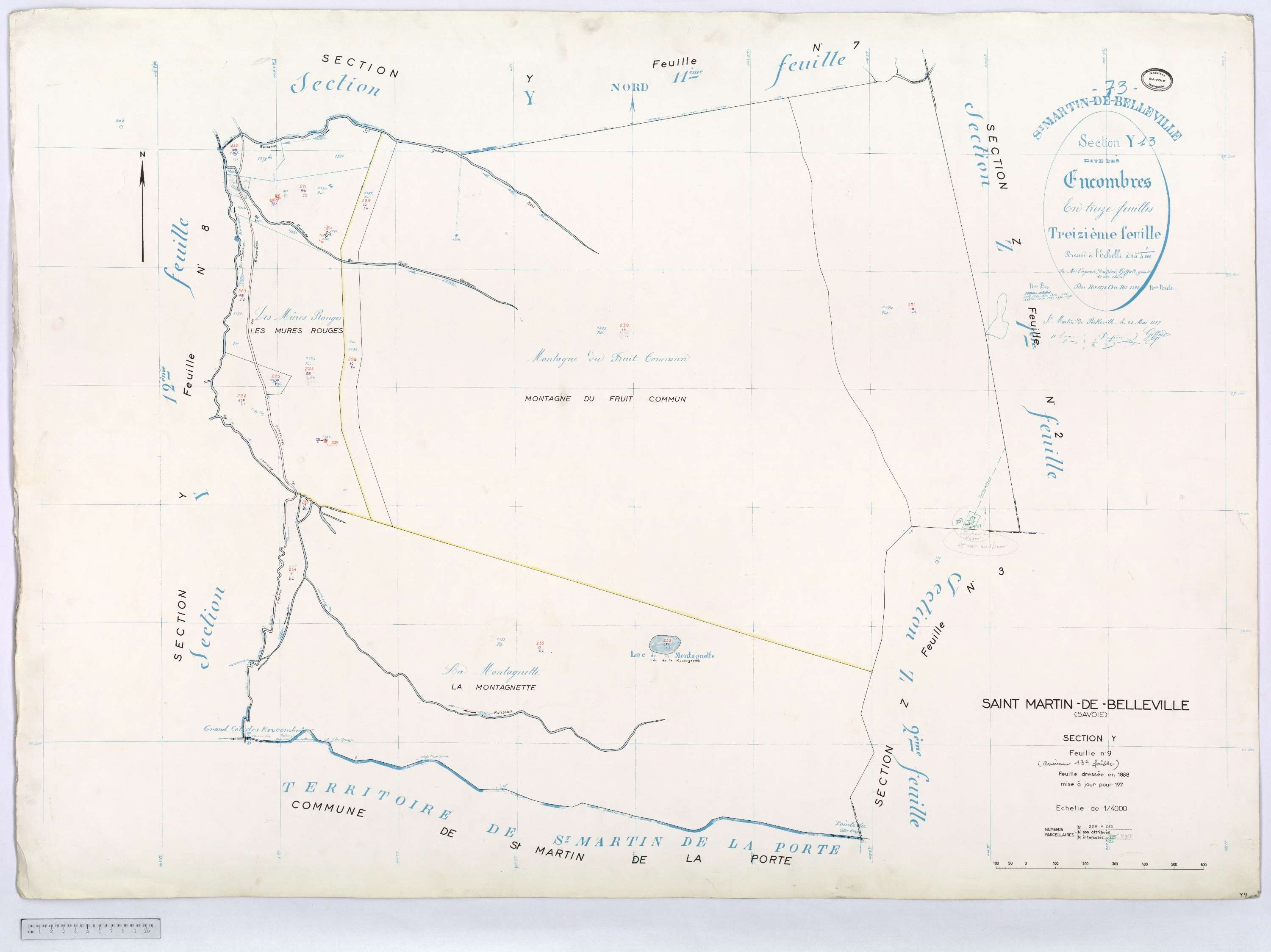 Saint-Martin-de-Belleville - Cadastre rénové, section Q à Z [1971].