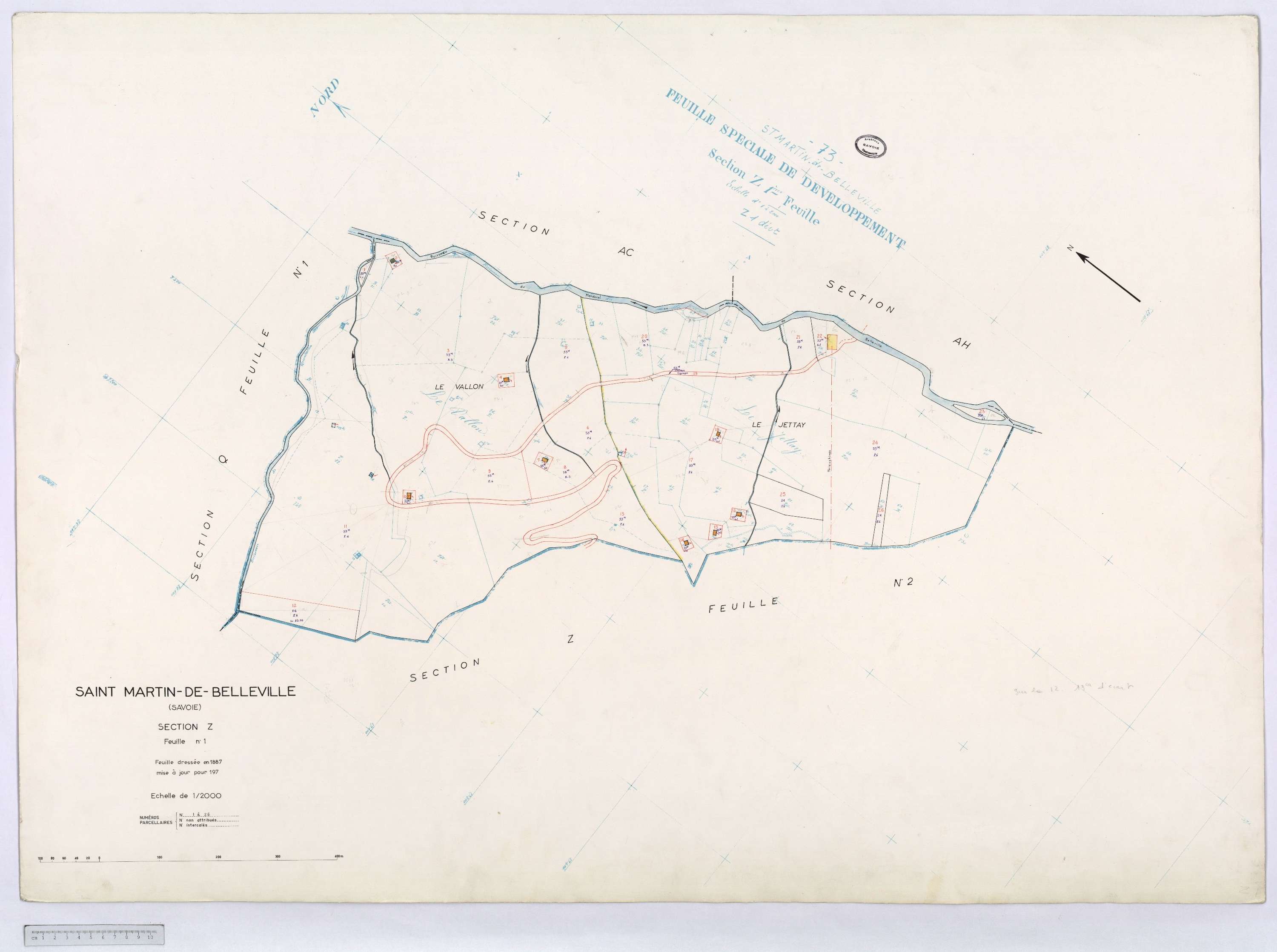 Saint-Martin-de-Belleville - Cadastre rénové, section Q à Z [1971].
