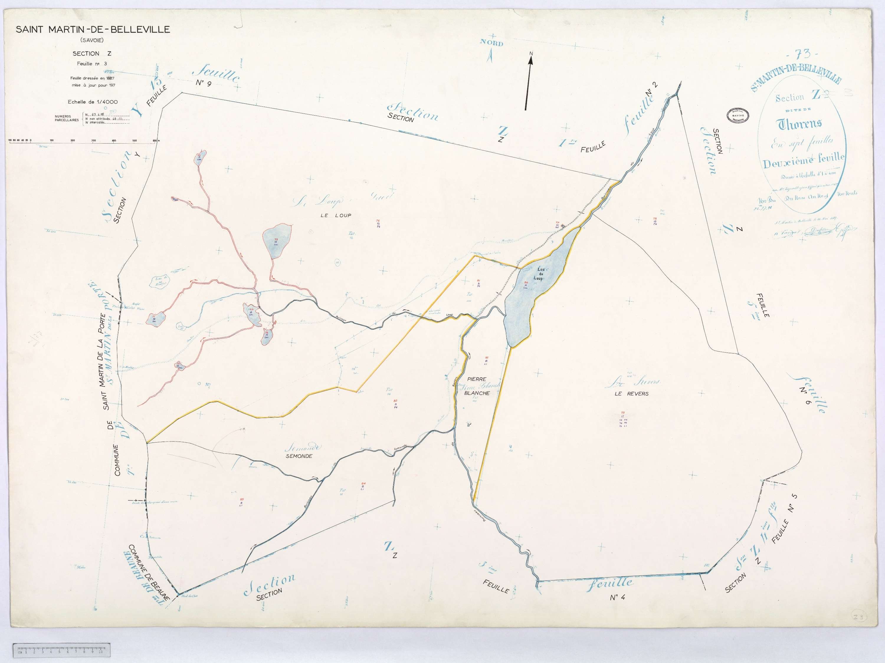 Saint-Martin-de-Belleville - Cadastre rénové, section Q à Z [1971].