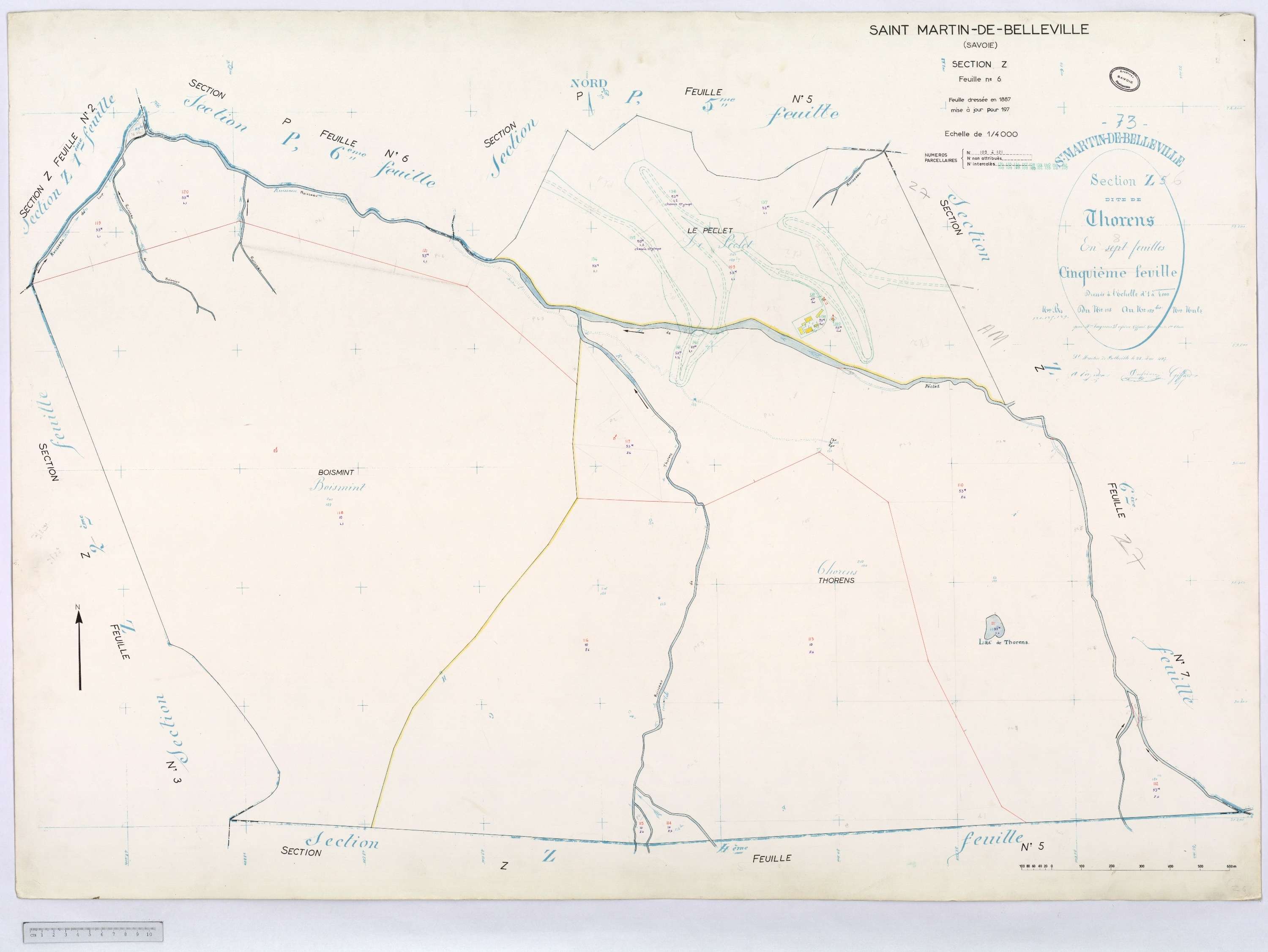 Saint-Martin-de-Belleville - Cadastre rénové, section Q à Z [1971].