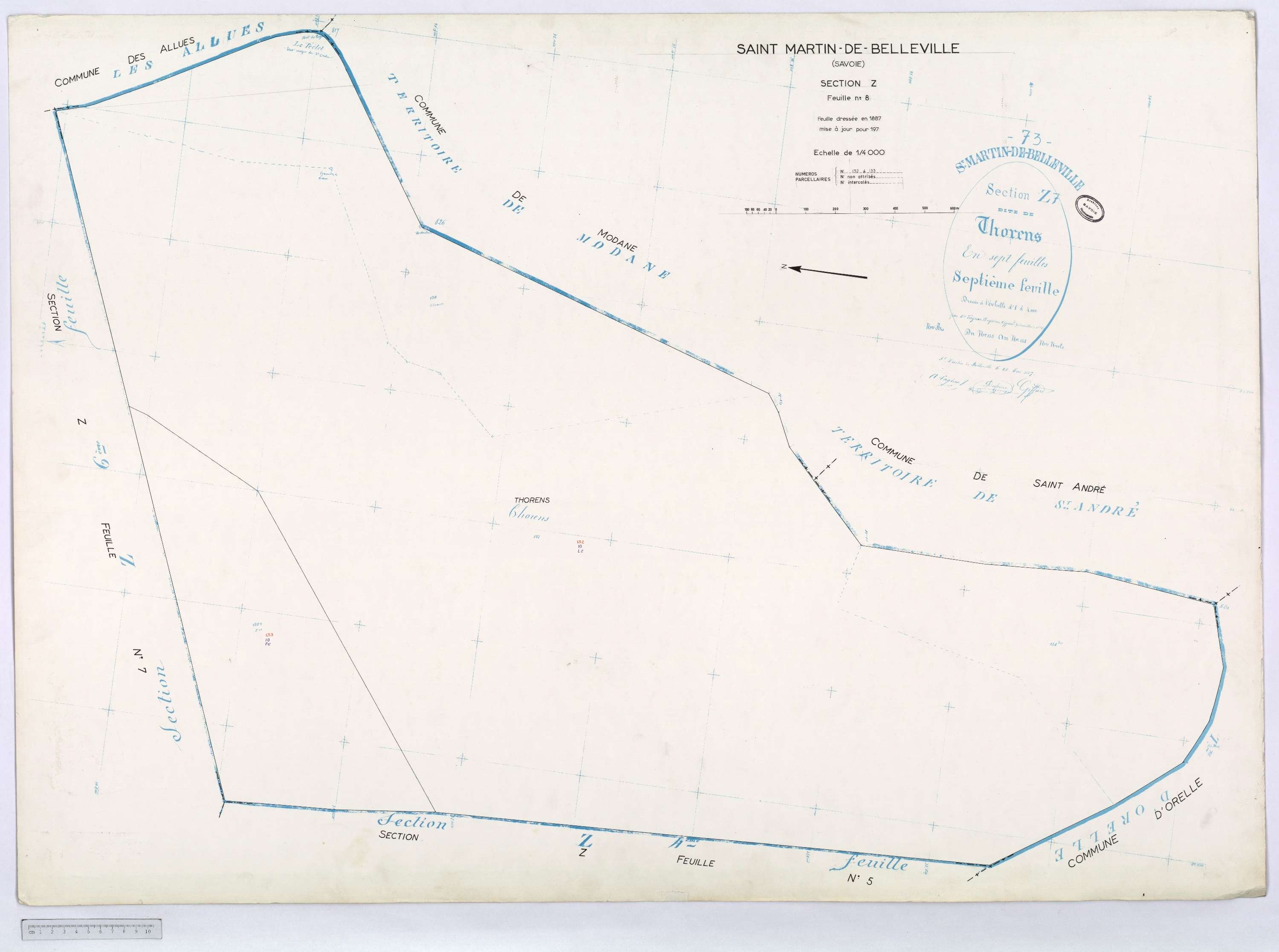 Saint-Martin-de-Belleville - Cadastre rénové, section Q à Z [1971].
