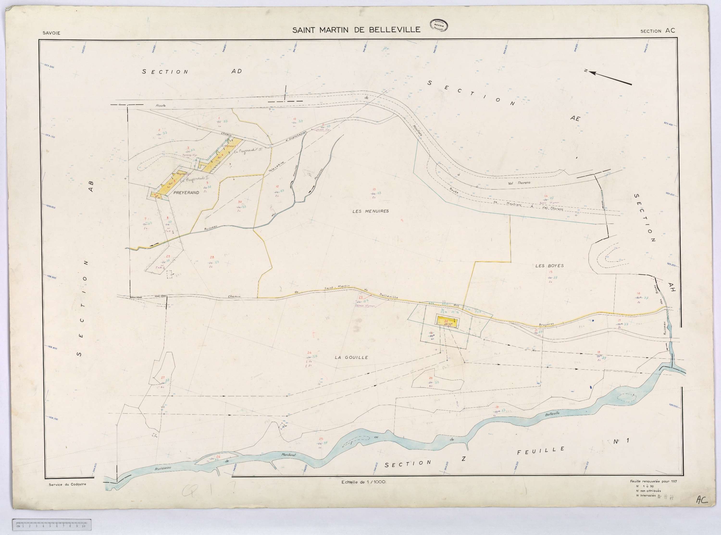 Saint-Martin-de-Belleville - Cadastre remembré (s.d.).