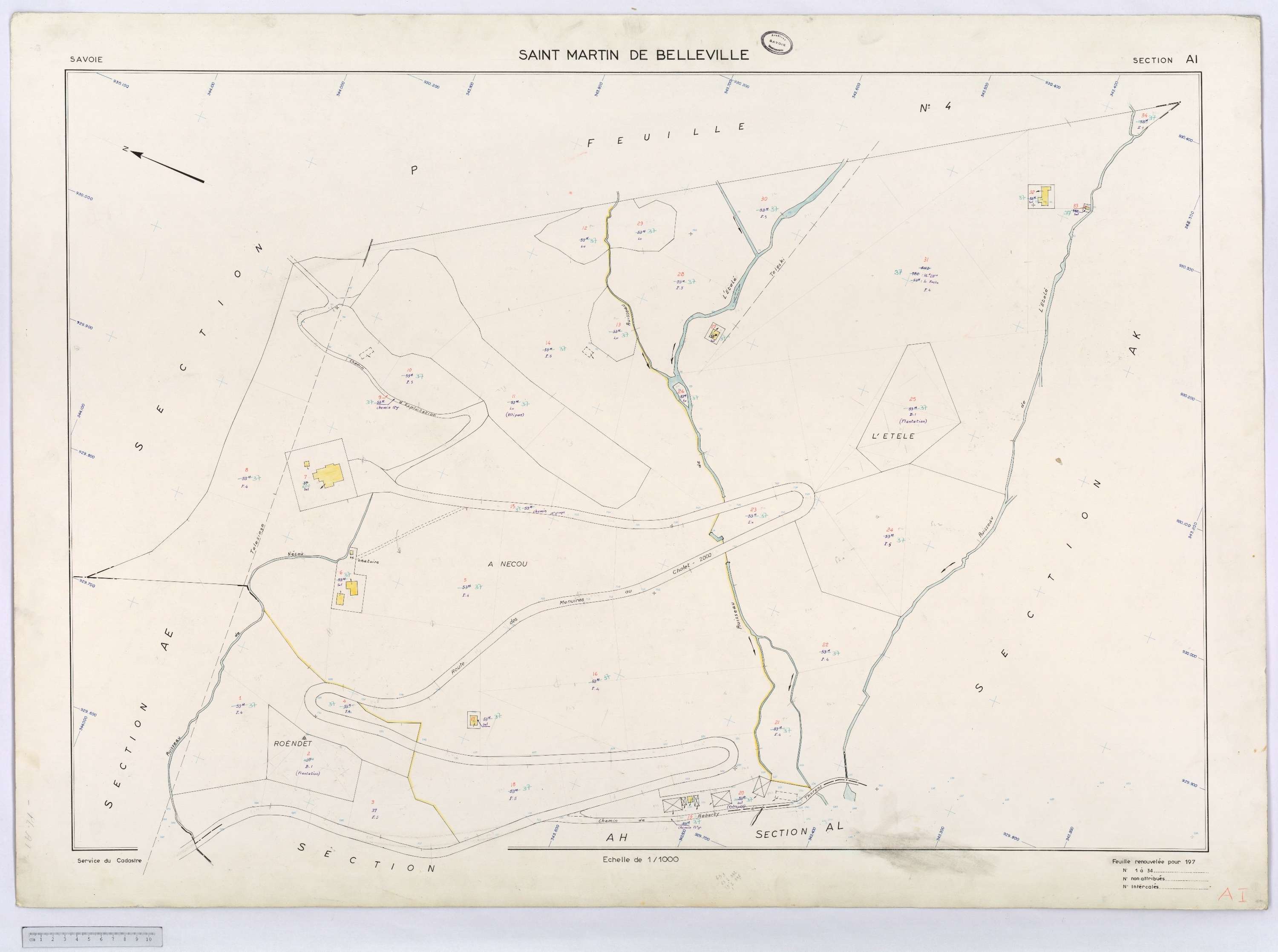 Saint-Martin-de-Belleville - Cadastre remembré (s.d.).
